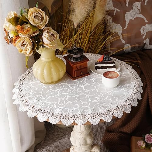 Miniatura 2 de Artbloss Mantel rectangular con ribete de encaje, manteles de otoño de granja para cocina, Navidad, exteriores, interiores, comedor, fiesta en casa
