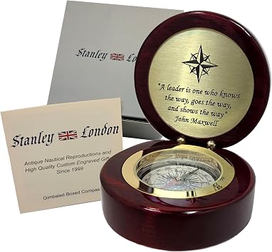 Engravable Executive Navigator Desk Compass | Personalized Leadership, Business, or Mentor Thank You Gift