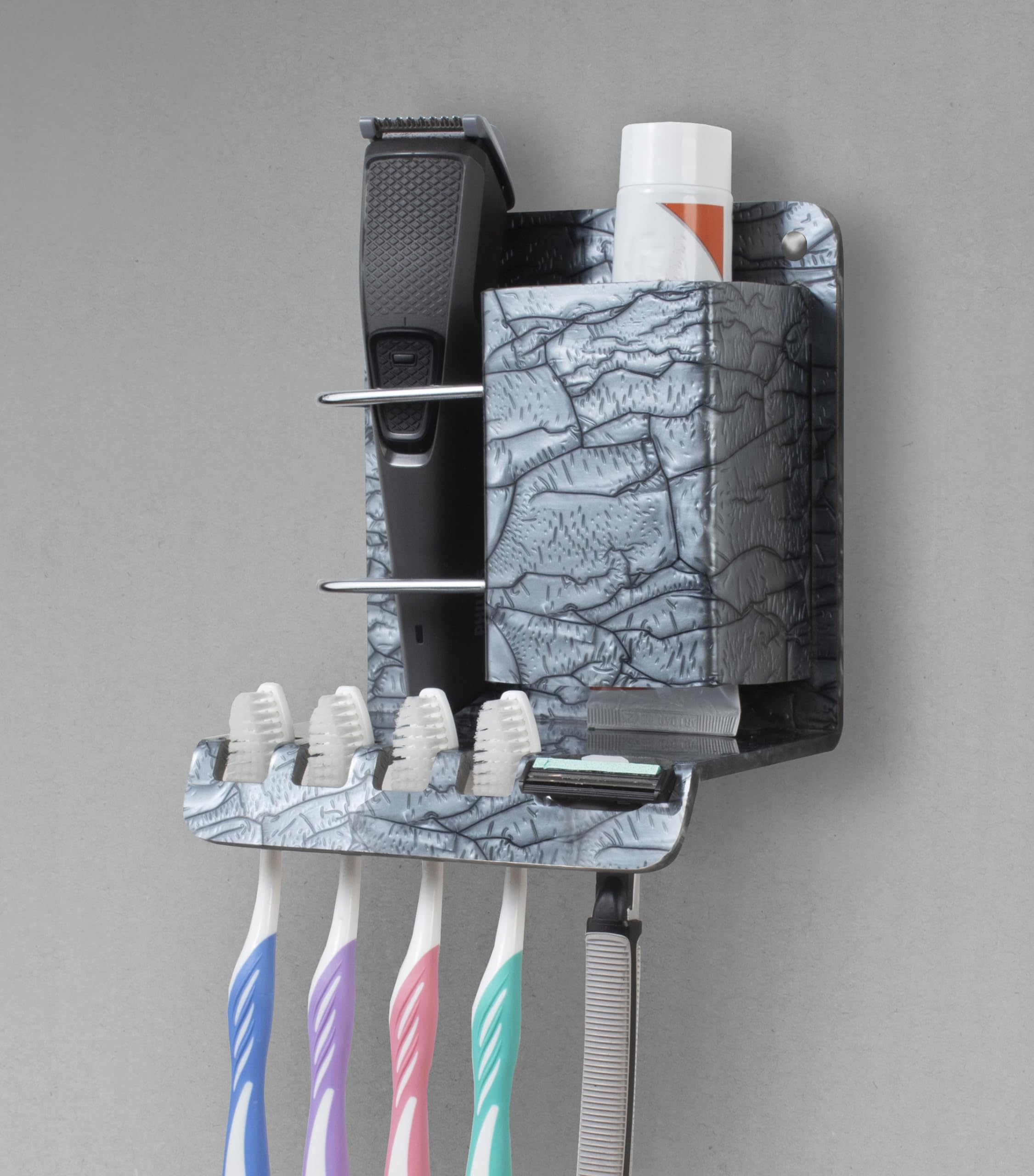 Flaner Wall Mounted Nail Free Acrylic Multipurpose Toothbrush Stand for Bathroom Storage Holder for Toothpaste Razor Comb Trimmer Tongue Cleaner Toiletries Organizer(Self-Adhesive,No Drilling) (B09H35FF61) Amazon Price History, Amazon Price Tracker
