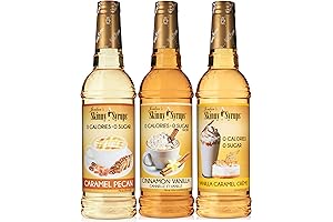 Indulge in Delight with Jordan's Skinny Syrups: Caramel Pecan, Cinnamon Vanilla, and...