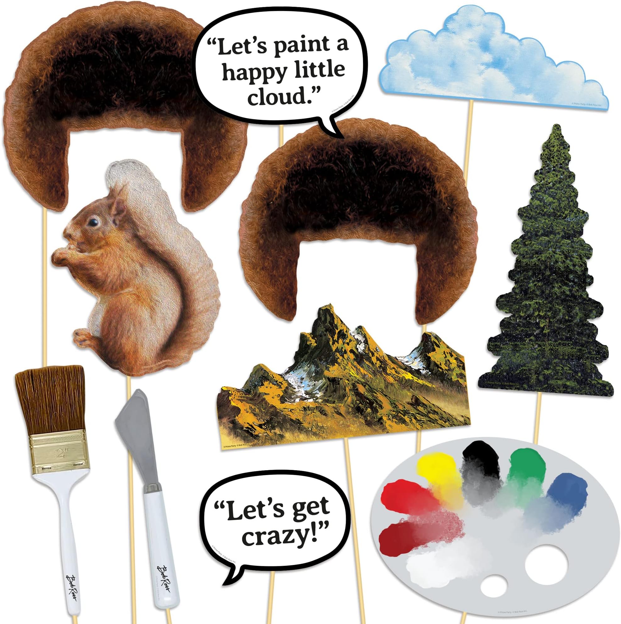 Bob Ross Photo Booth Props