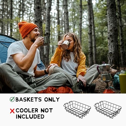 Miniatura 9 de Cesta enfriadora para Lifetime 77 cuartos de galón o hielera Ozark Trail de 73 cuartos de galón - Soportes de rejilla en el interior del