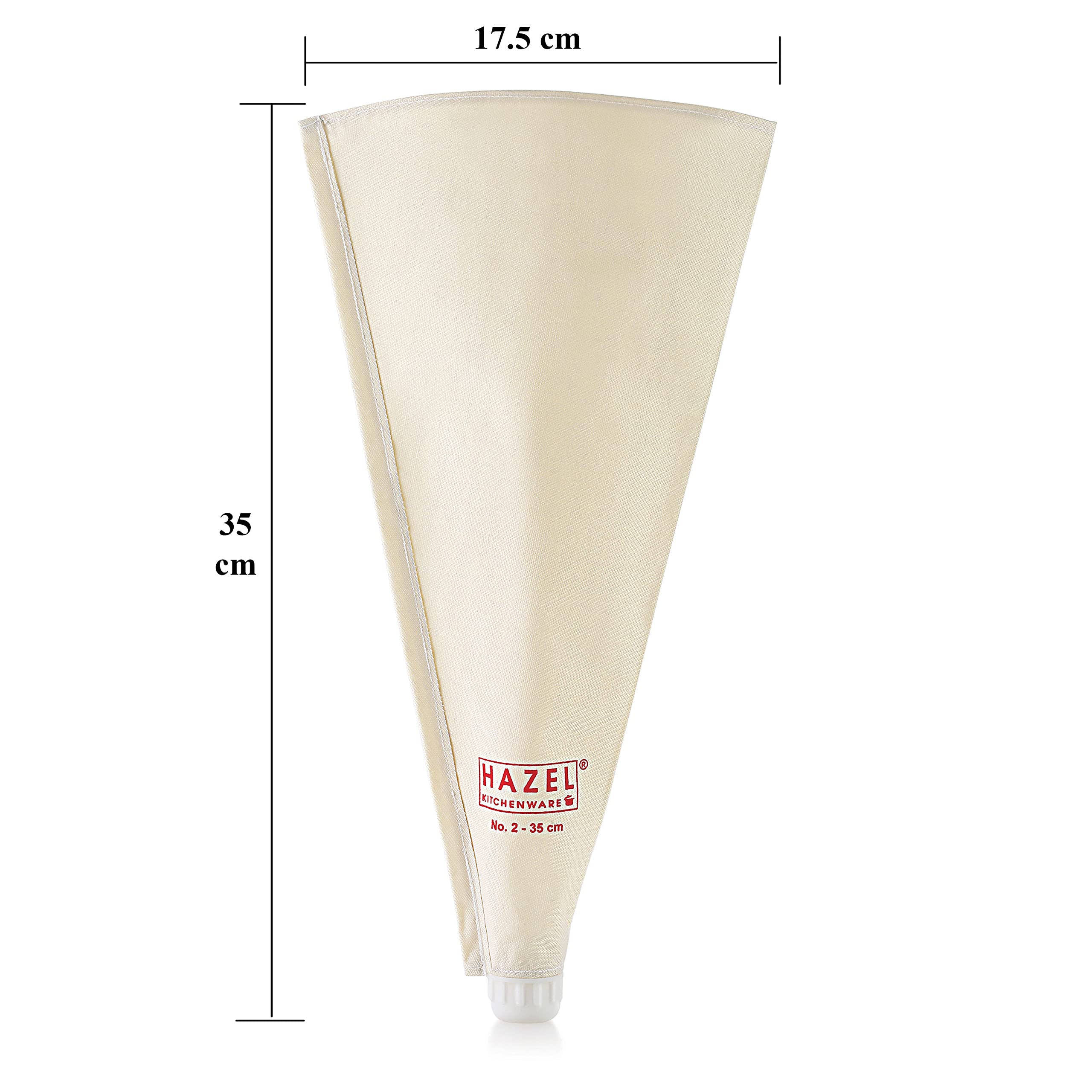 HAZEL Piping Bag for Cake Decoration | Big Size 35 cm Reusable Cake Icing Bag for Pastry/Cupcake | Washable Cotton Material (White) 3