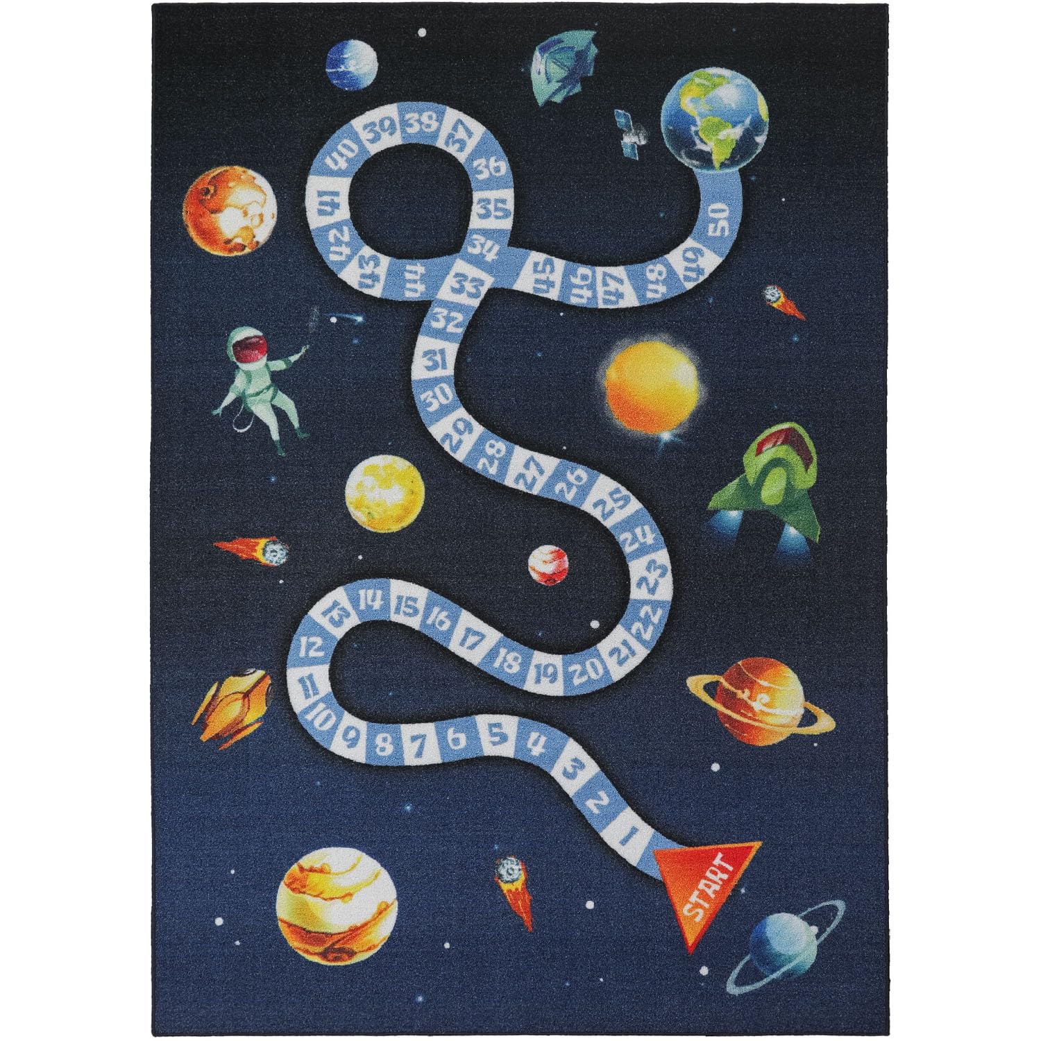 SIMPEX Tappeti per bambini, Progettazione dello spazio esterno, Tappeto blu intenso, 120 x 170 cm, Tappeti per bambini, Tappeto camera dei bambini