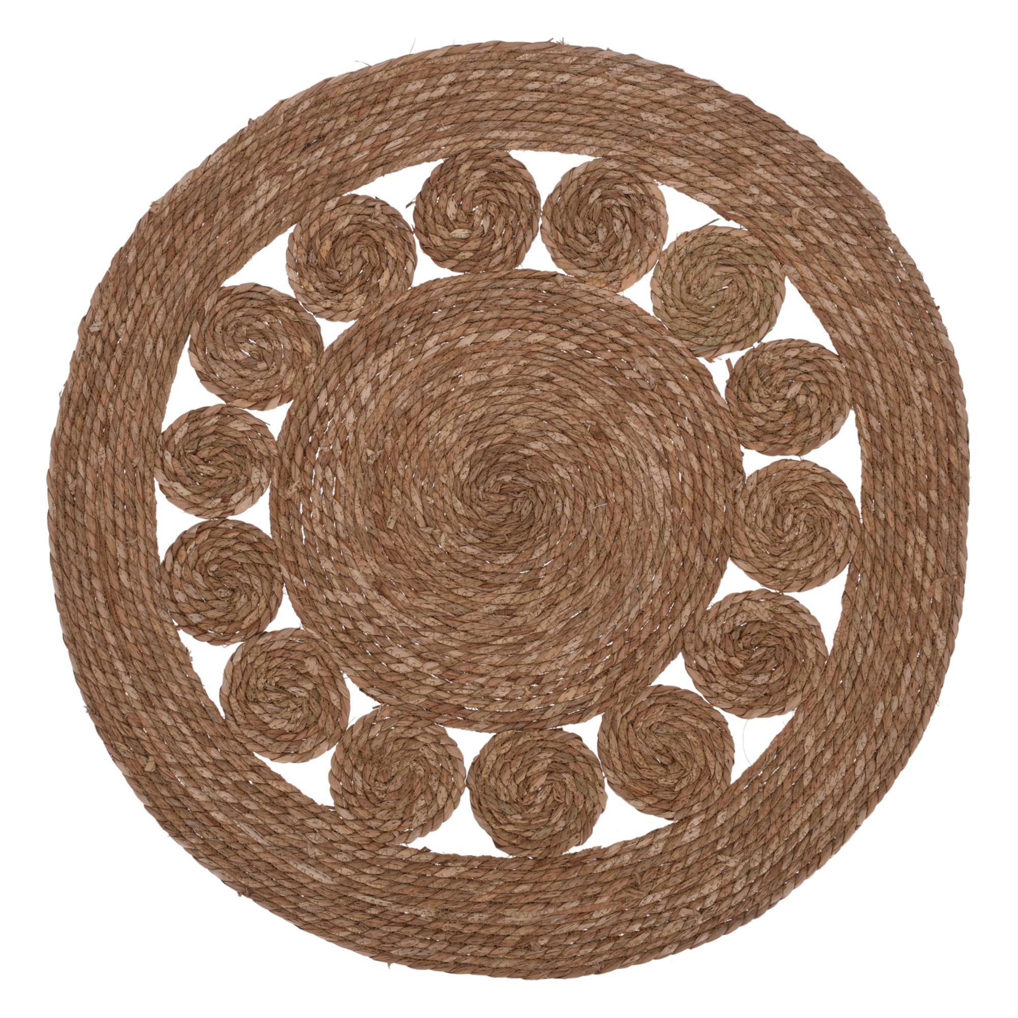 WELL HOME MOBILIARIO & DECORACIÓN Alfombra Redonda de 80cm en Hoja de espadaña