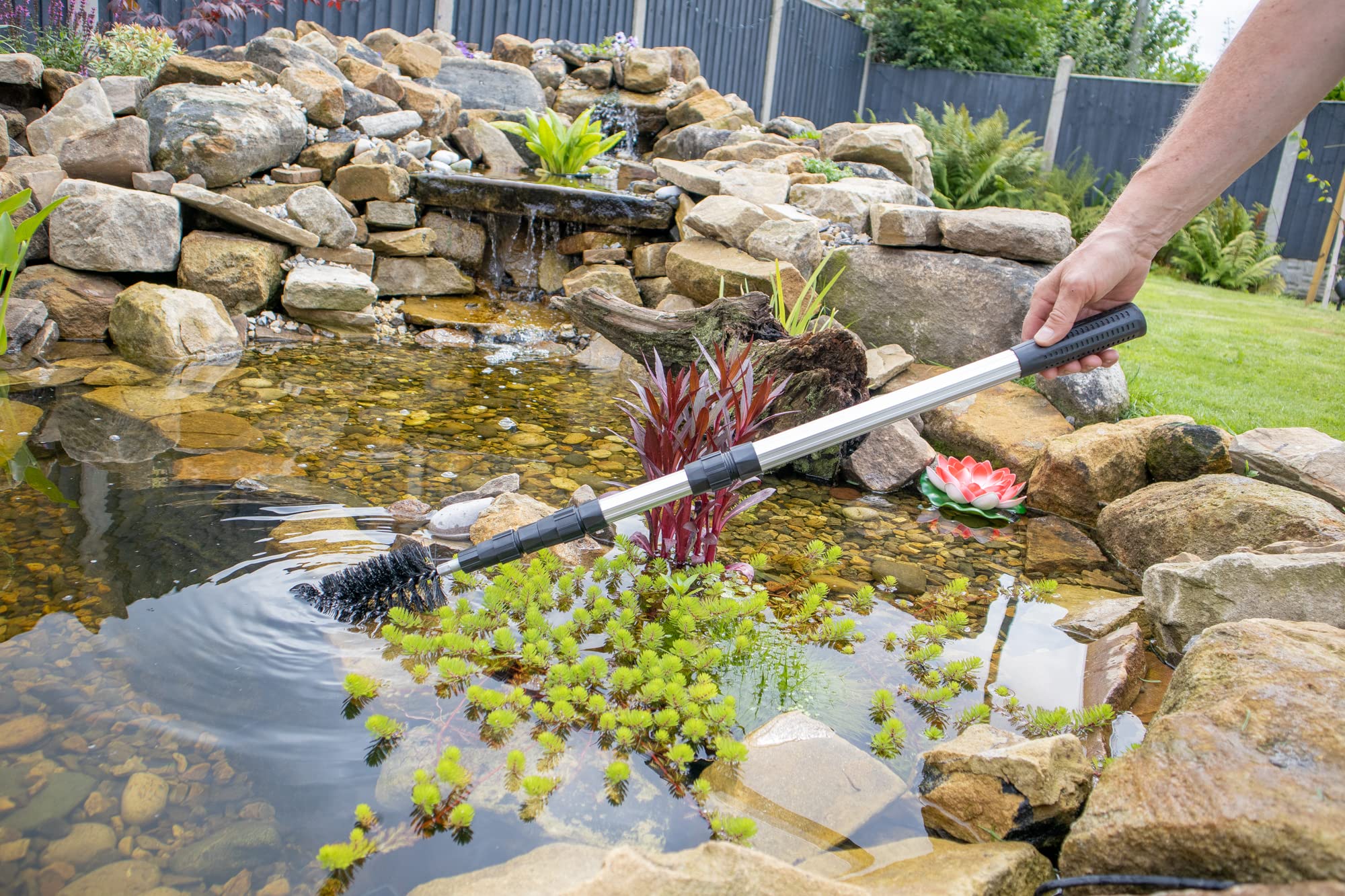 Koi étang d'algues Brosse de nettoyage avec 177,8 cm Manche télescopique, pour les zones difficiles à atteindre