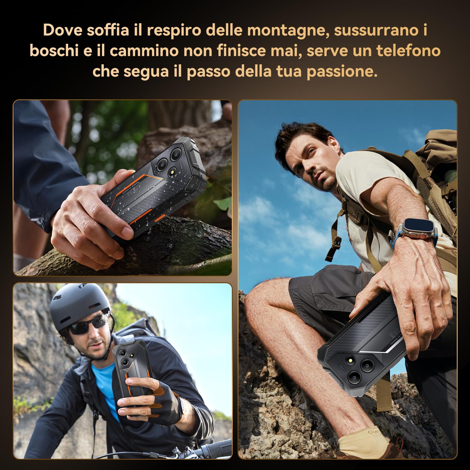 OSCAL MARINE 2 Rugged Smartphone 2025, 11000mAh 24GB+256GB/2TB Android 15 Telefono Indistruttibile, 6.56" HD+ 90Hz Rugged Phone, 16MP AI Cam, IP68/IP69K/Dual SIM/NFC/Face ID/OTG/GPS, Garanzia a vita