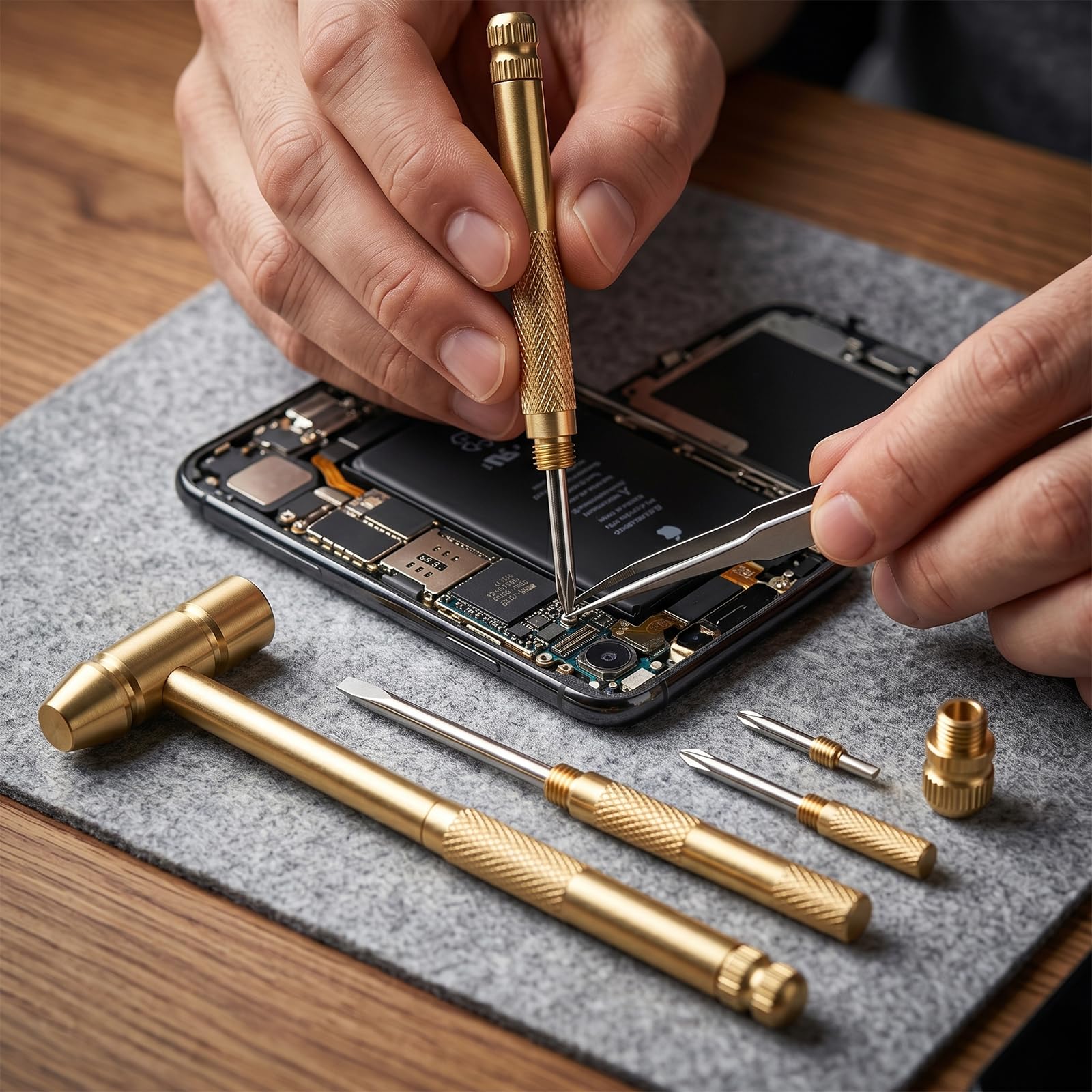 Klein Hammer 6 in 1 Hammer mit Schlitzschraubendreher und Kreuzschlitzschraubendreher für Uhrmacher und Reparateure kleiner Haushaltsgeräte