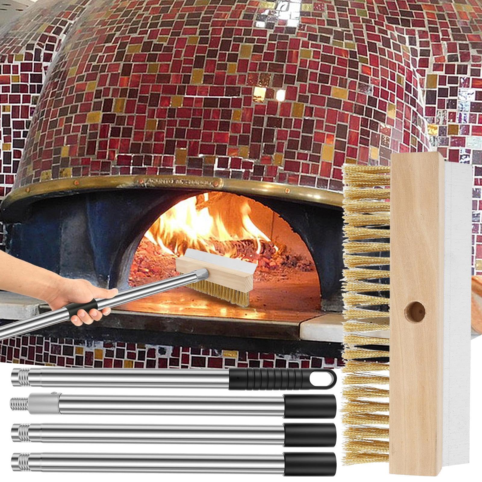 Limpiador De Piedra Pizza Rascador Integrado Resistente Al Calor | Cepillo de Limpieza para Piedra de Pizza 149 cm Accesorio de Cocina Barbacoa, Exteriores, Hogar, Ahumadores, Mujeres y