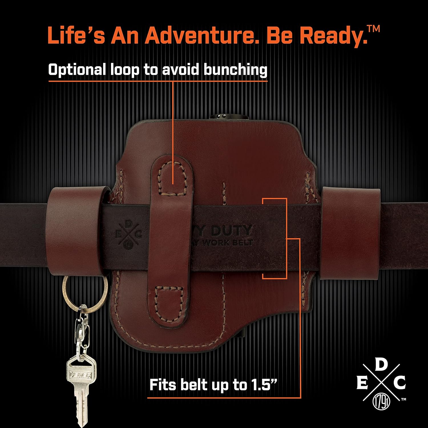 Multitool Sheath & Flashlight Holster, Leather EDC Pouch for Belts Also fits Knife and Keys - Compatible with Full Size Leatherman, Gerber, SOG Multitools - Image 3