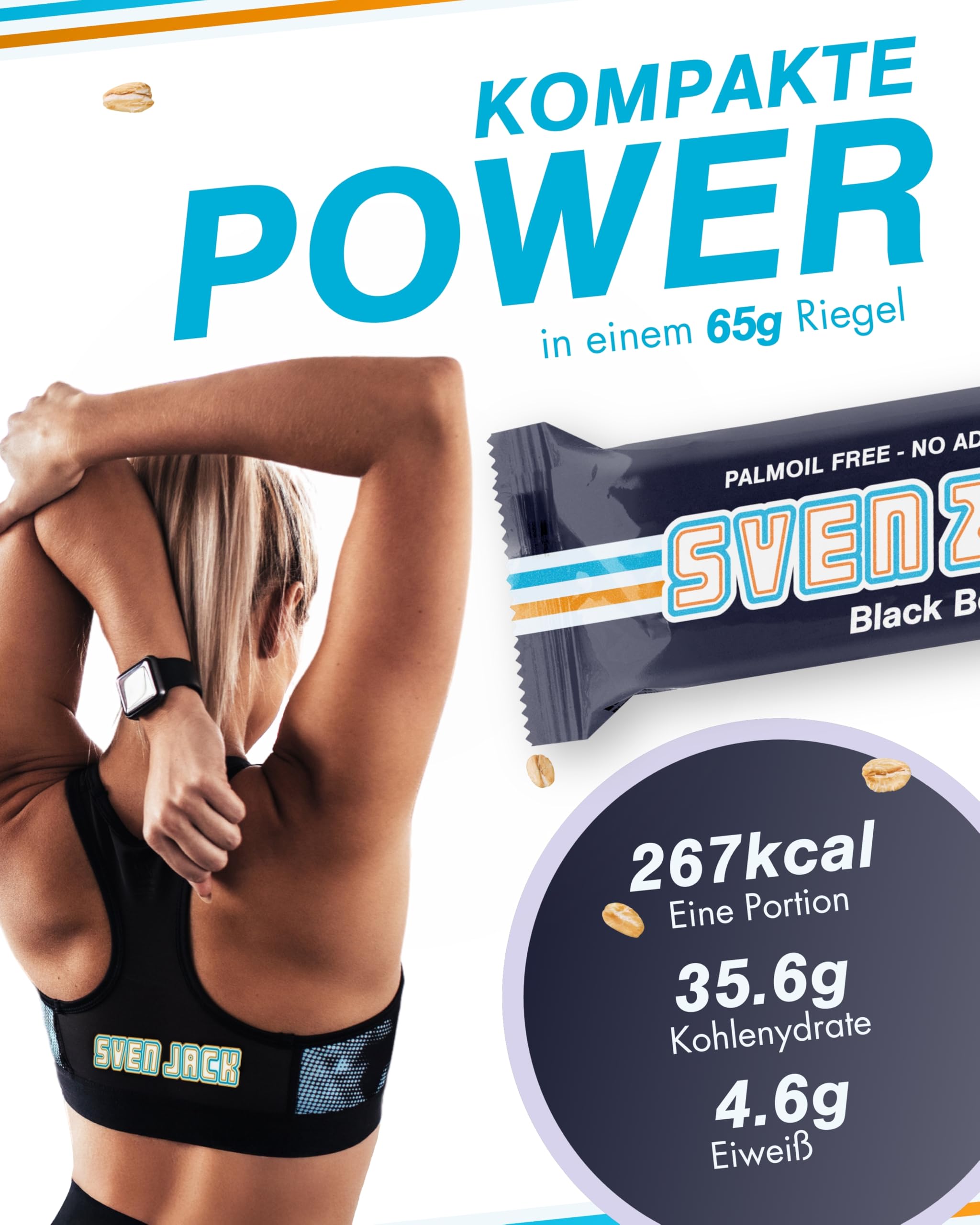 Sven Jack (Energy Cake) Haferriegel Zero Black Berry 20x 65g | Haferflocken Riegel mit Brombeere I Energieriegel ohne Zucker & Palmöl I Vegane Haferriegel I Kalorien Riegel I Müsliriegel
