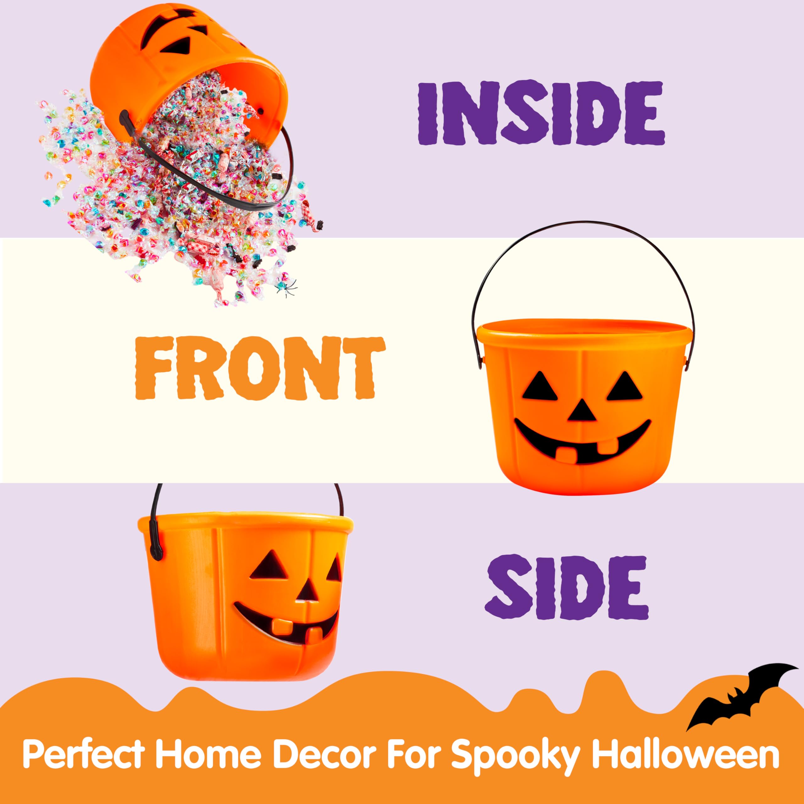 Halloween Treat Bags - 60 Pack Large Plastic Goodie Bags With Handles