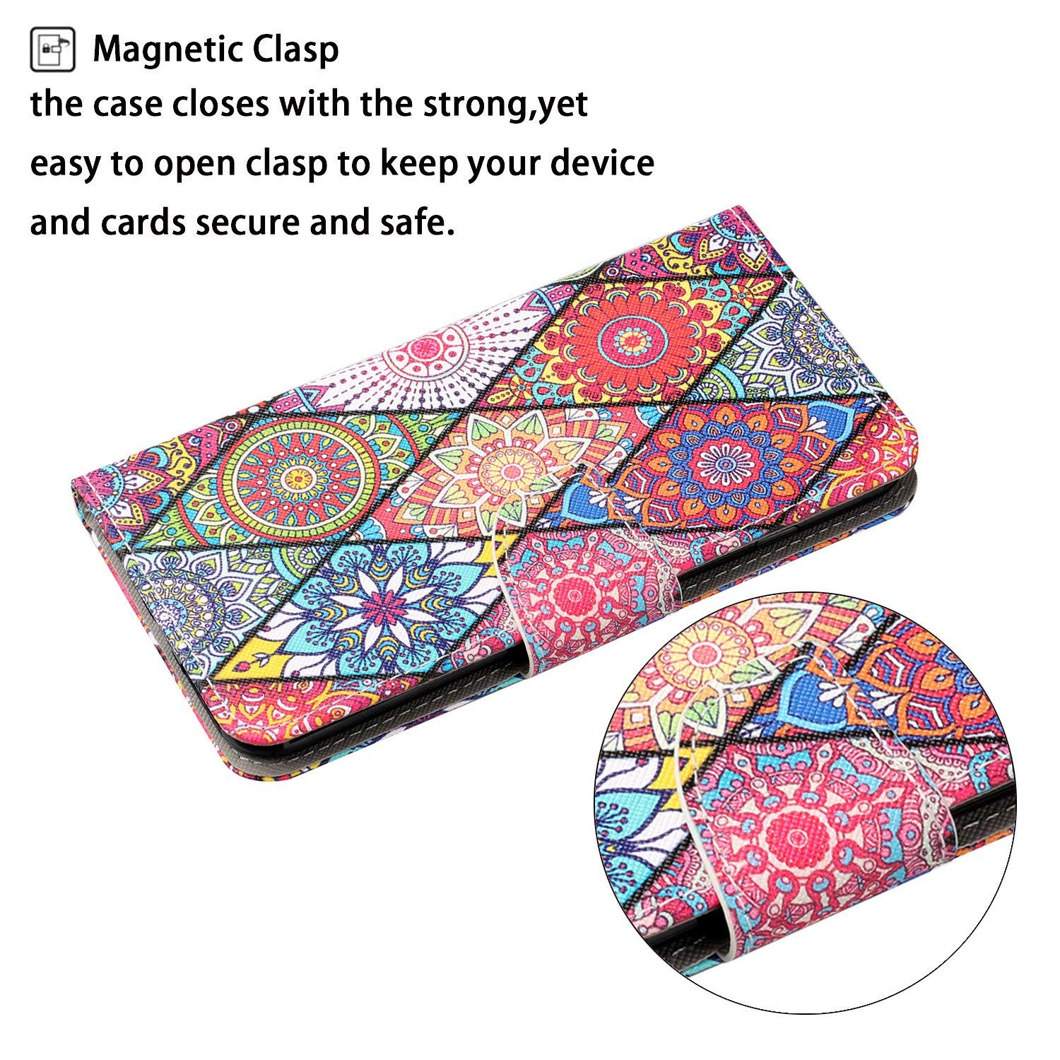 ChoosEU Leder-Klapphülle Für IPhone 16 Mit Standfunktion & Kartenfach – Stylisches Mandala-Design