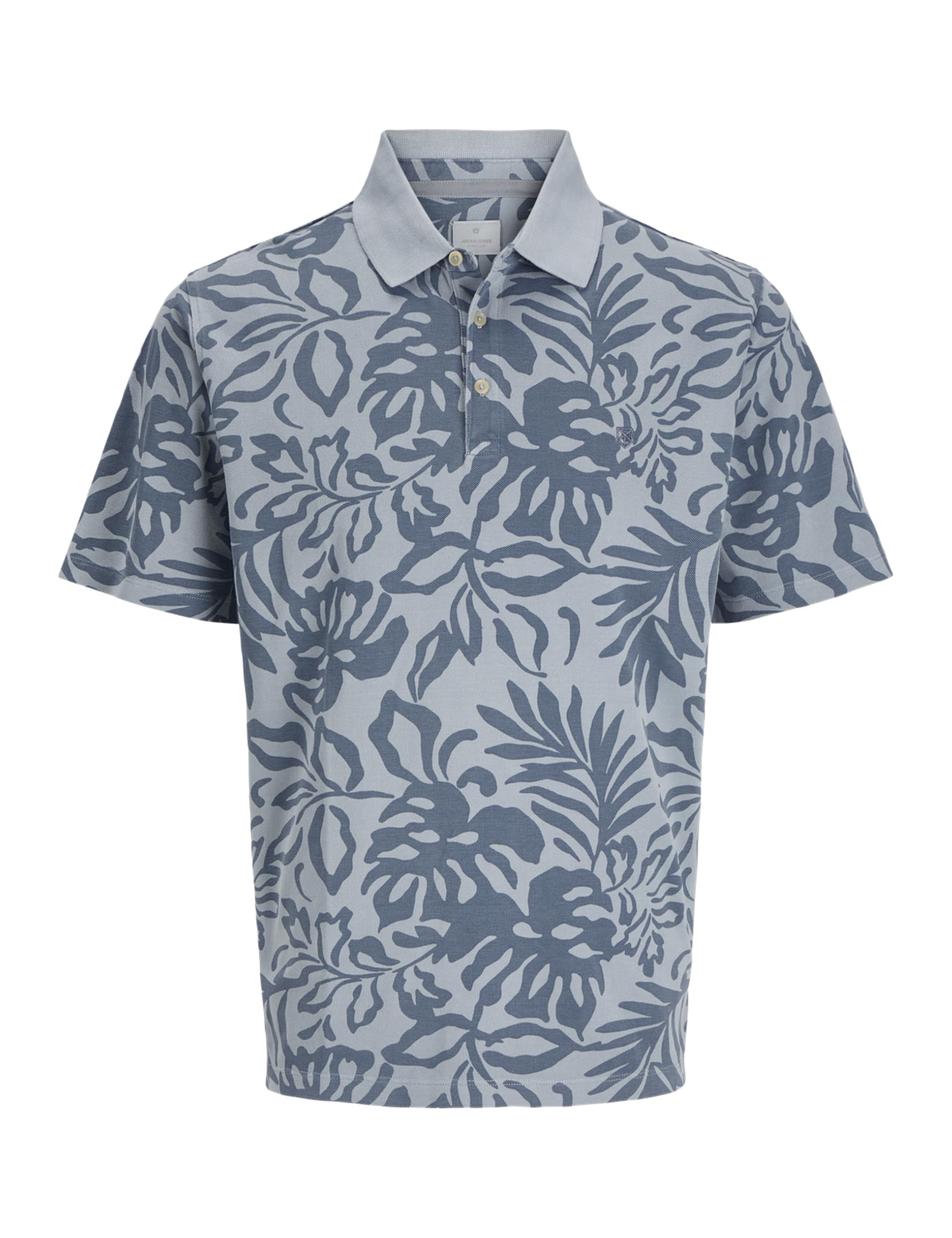 JACK & JONES Jprbluwilliam SS AOP Polo Shirt, Ashley Blue, L