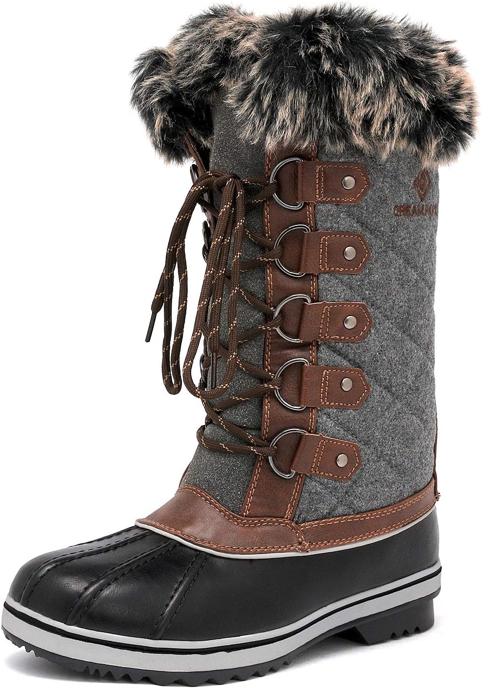 DREAM PAIRS Women's River_1 Mid Calf Waterproof Winter Snow Boots