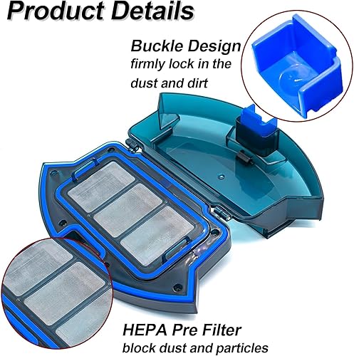 Miniatura 3 de Caja de basura de repuesto para aspiradora Eufy RoboVac 11S, 15C, 30, 30C, 35C, 25C, 12, 15T, 35C, G30