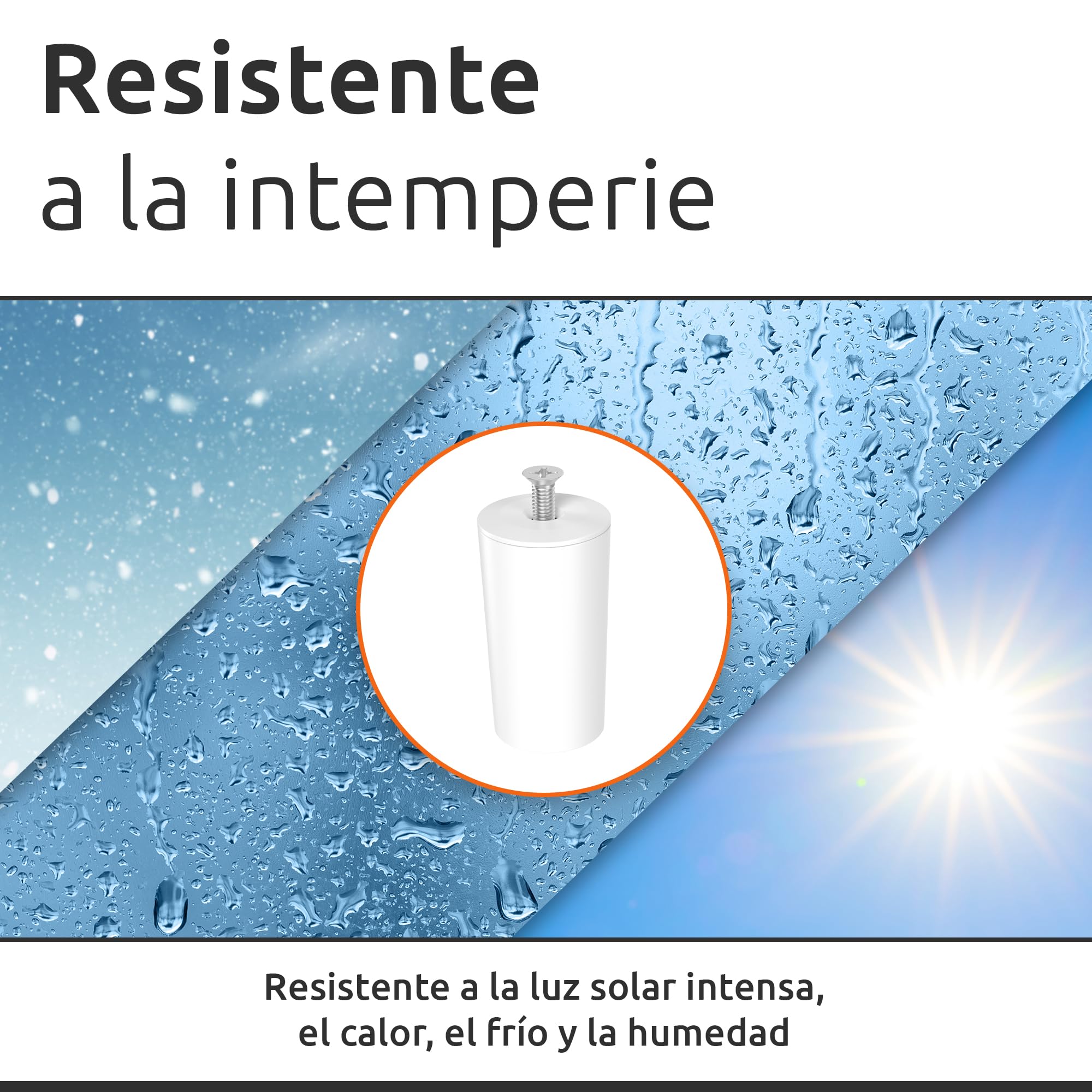 ECENCE Topes Persiana 20 Piezas 40mm incl. tornillos - Tope para Persianas Enrollables - Protección completa para persiana, Blanco