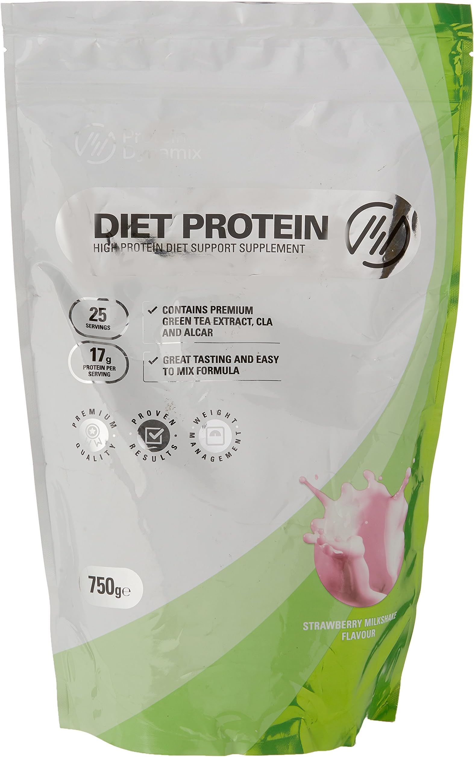 Protein Dynamix Diet Strawberry Milkshake Flavour Whey Protein Powder, 750 g