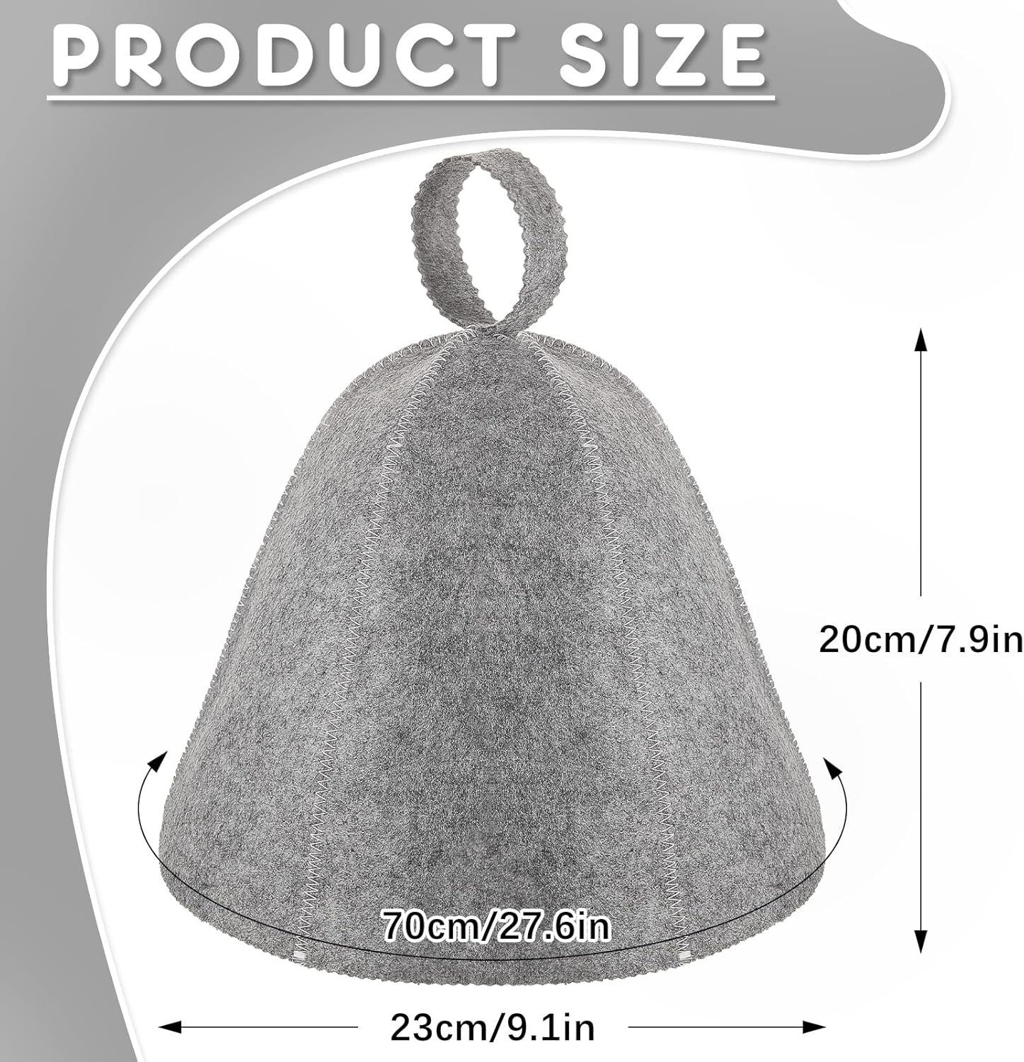 JaGely Sauna Hat for Men Women Wool Sauna Hat Vaporarium Cap Russian Banya Cap for Bath House Accessories(Gray, White,4 Pieces) - Image 2