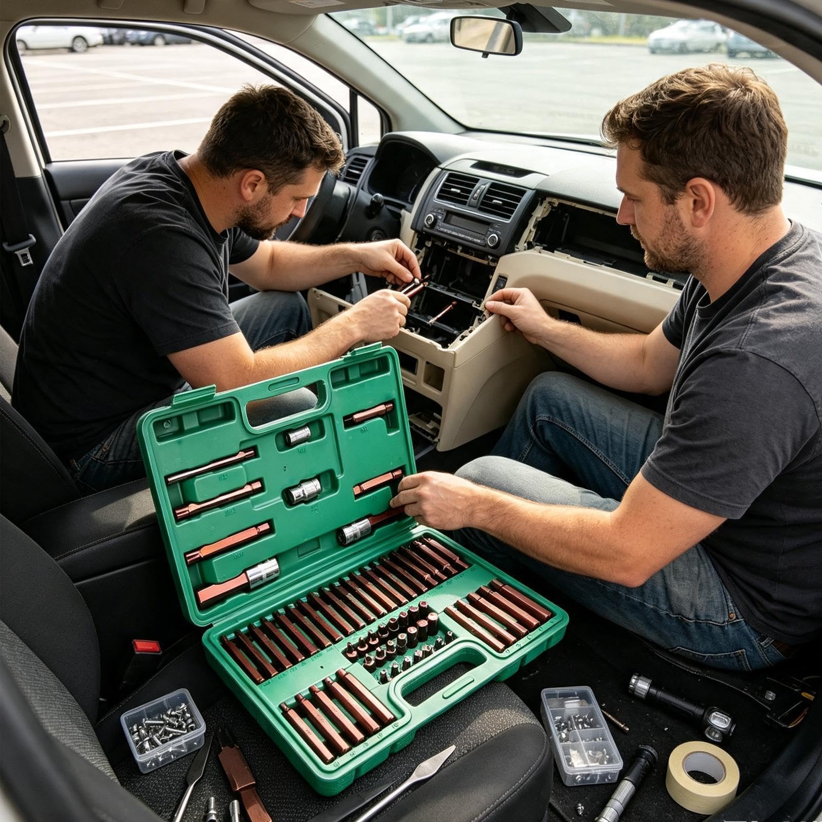 Nasady dynamometryczne Zestaw Do Demontażu Aut Z Bitami Kluczowymi | Komplet Nasad Dynamometrycznych Z Grzechotką Do przemysłu, domu, warsztatu, garażu, dla mechaników i techników aut