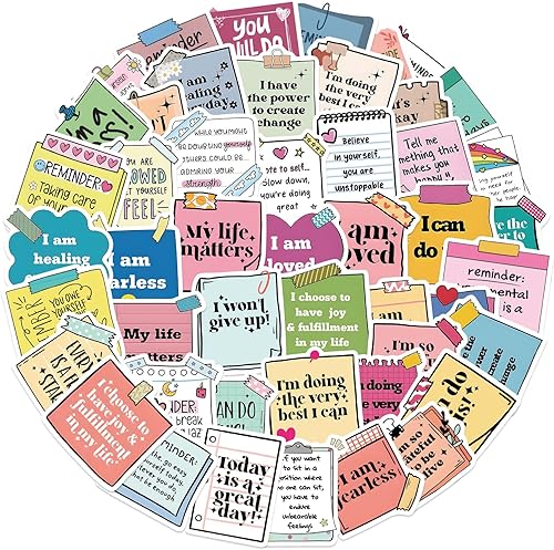 Vista 14 de Paquete de calcomanías inspiradoras, 52 calcomanías positivas alentadoras para estudiantes, profesores, adolescentes, calcomanías motivacionales 100