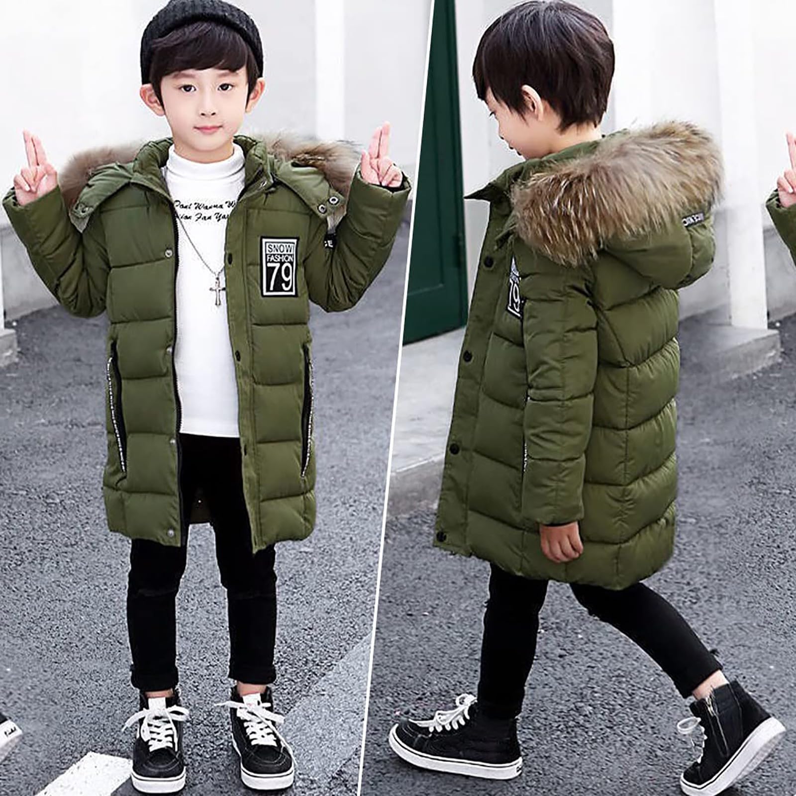 Piumino per bambini invernale caldo imbottito piumino cappotto spesso confortevole parka per bambini trapuntato scuola capispalla casual