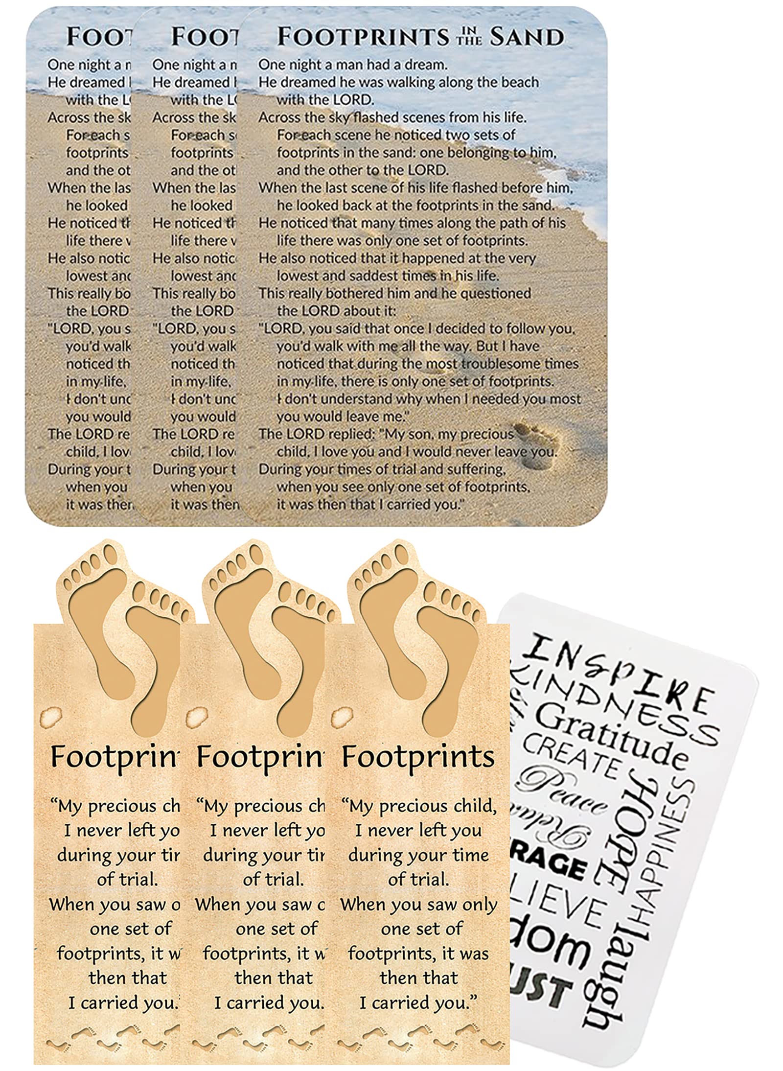 Buy Footprints in The Sand Poem Bookmark - and Inspirational Magnetic ...