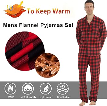Wikoan Schlafanzughose Herren Lang Kariert Pyjamaho Produktbild-Vorschau 2