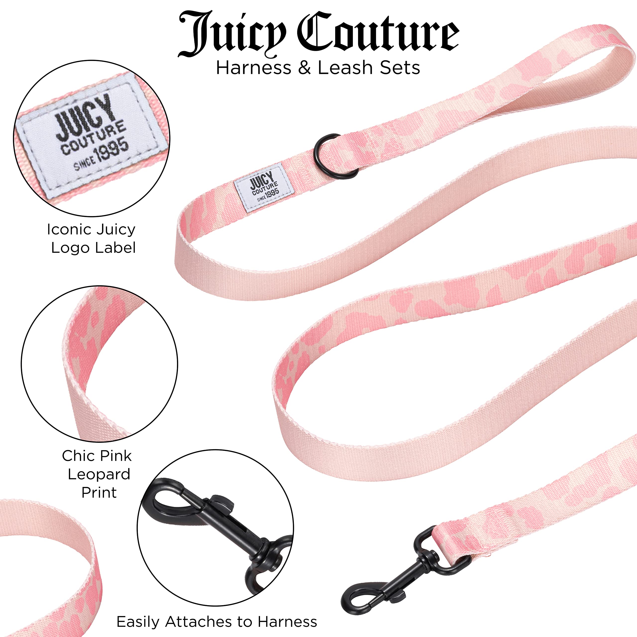 Amazon | Juicy Couture ピンクカモ 犬用ハーネスとリーシュ