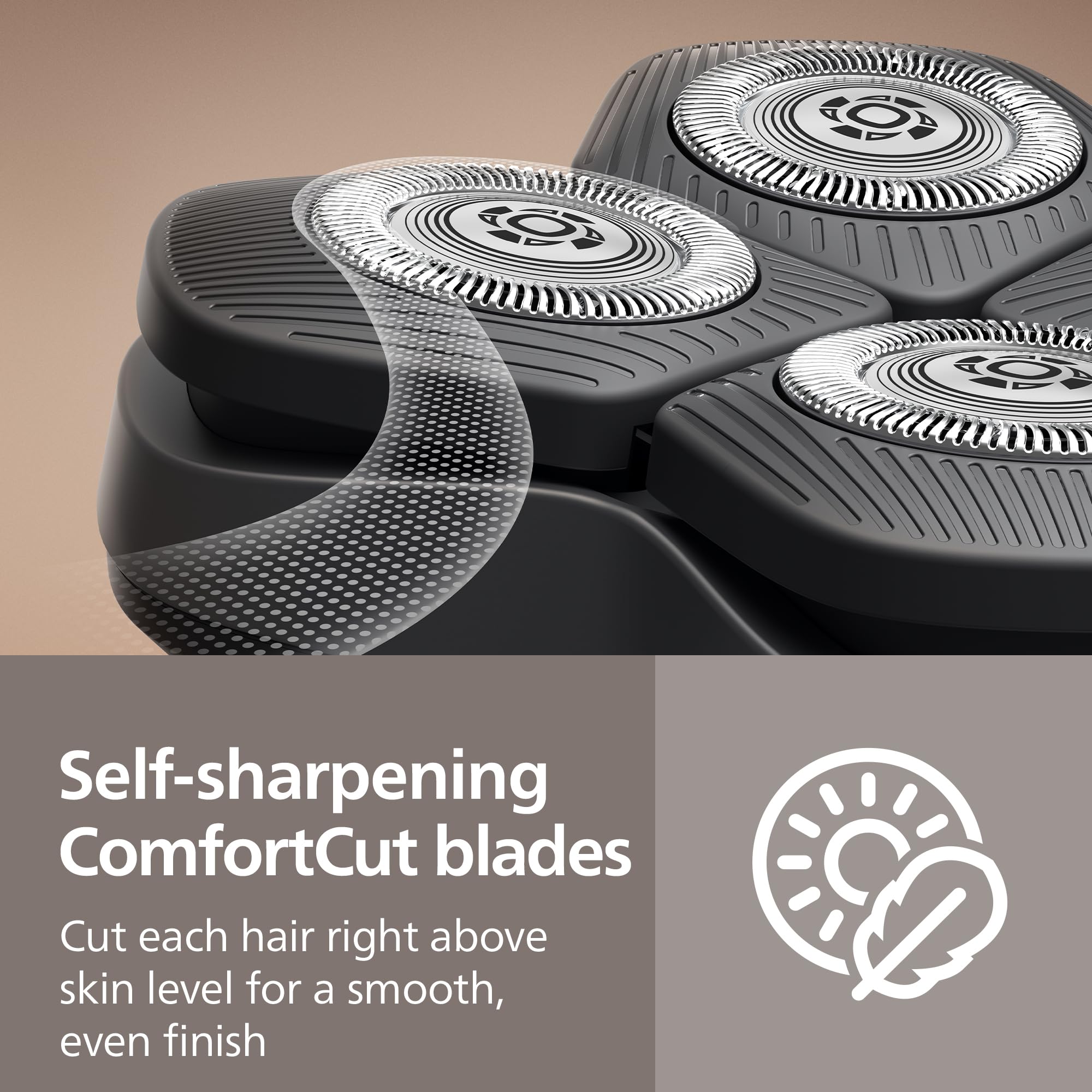 Philips Norelco - Testine di ricambio originali per rasoio, compatibili con Philips Norelco Head Shaver Pro HS5980, HS7980 e HS9980, lame ComfortCut autoaffilanti, delicate sulla pelle, 4 pezzi, HS740