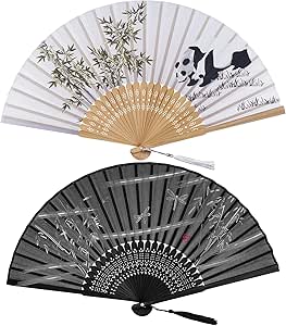 Folding Hand Fans Handheld Fan Unique Lightweight With Tassel Pendant Folding Bamboo Decor Ladies Hand Fan