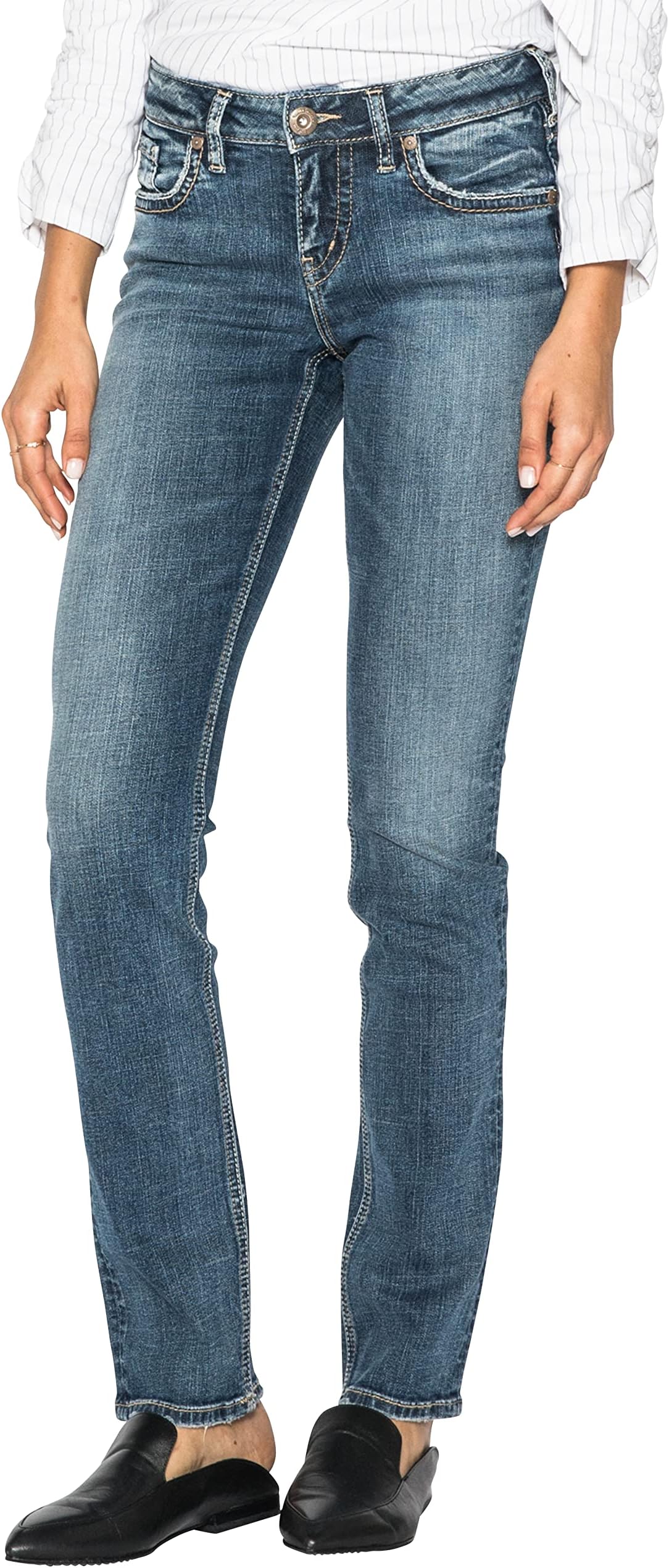 Silver Jeans Co.Women's Suki Mid Rise Straight Leg Jeans