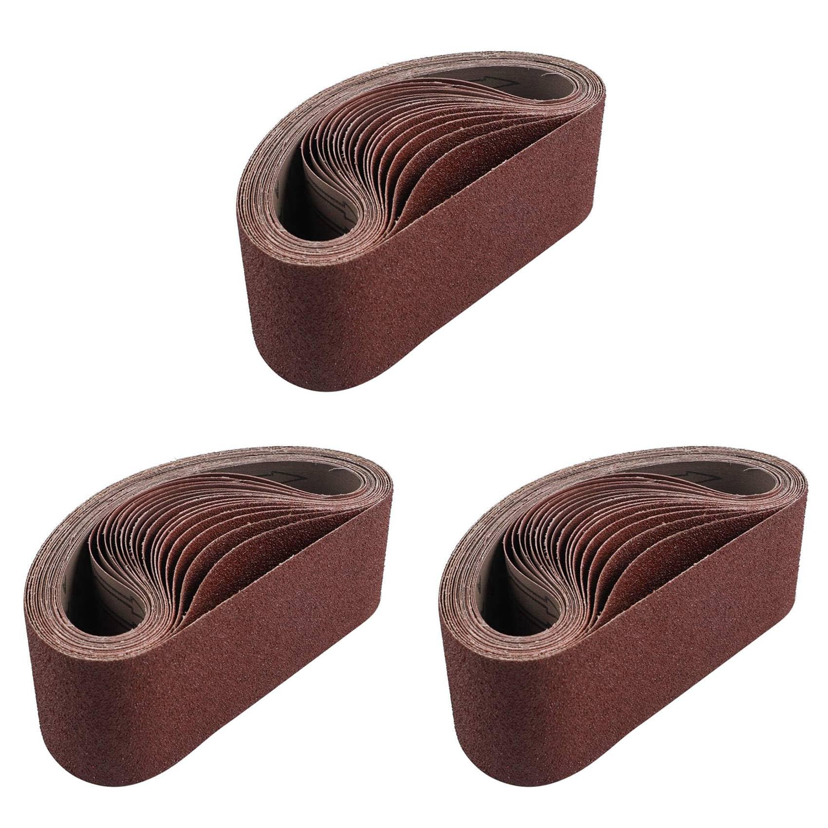 Ctrlzs 54 Pack Sanding Belts 3X21 Inches(75X533mm) Aluminum Oxide Sanding Belt (9 Each Of 60 80 120 180 240 400 Grits)