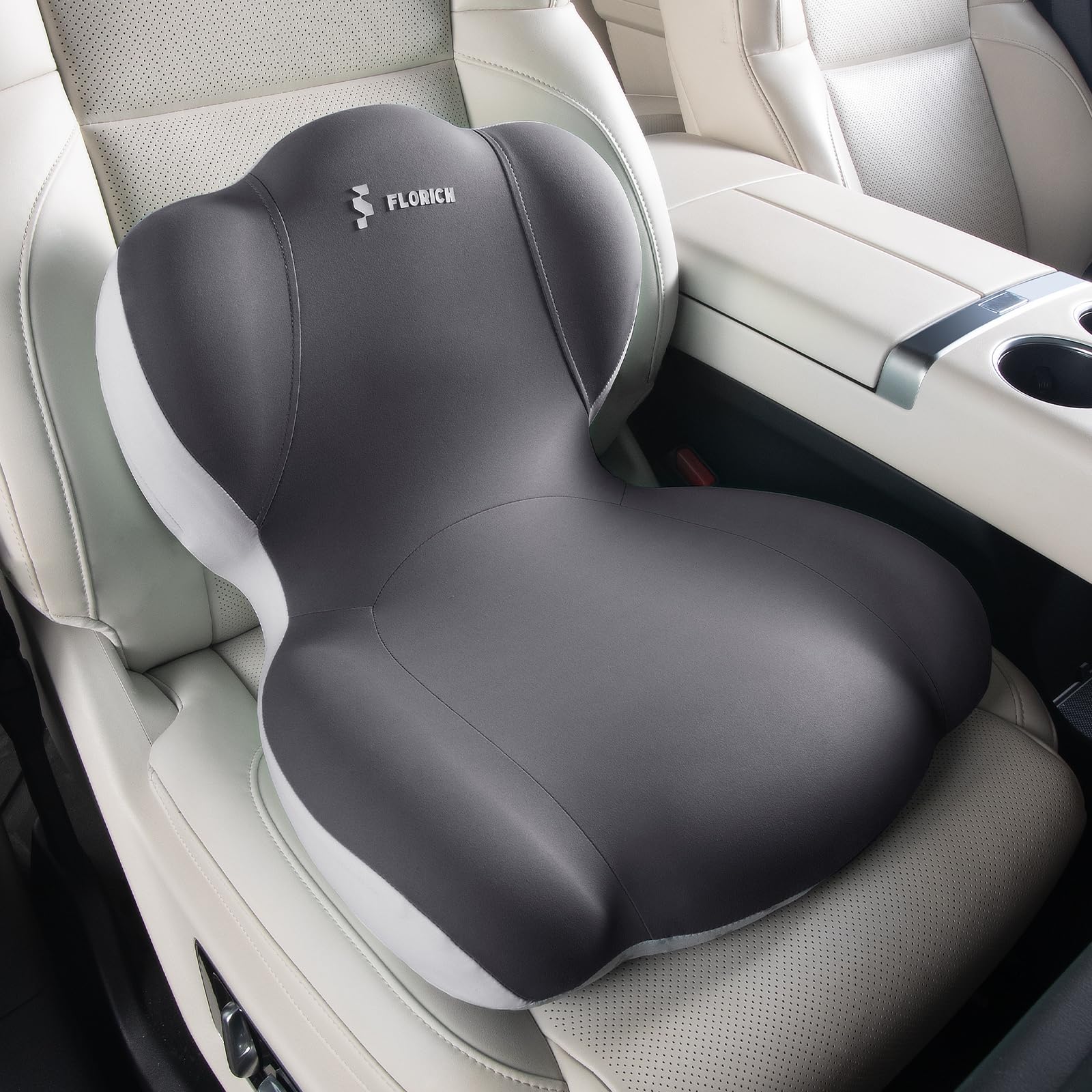 FLORICH Memory Foam Truck Seat Cushion Car Seat Cushion and Lumbar Support Pillow for Office Chair Ergonomic Back