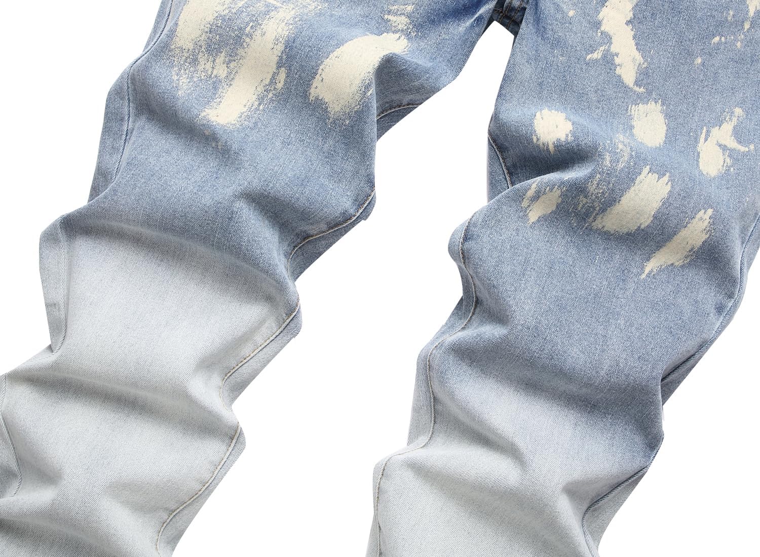 Men's Ripped Straight Leg Jeans, Black, Slim Fit, Regular Length, Distressed Design - Image 3