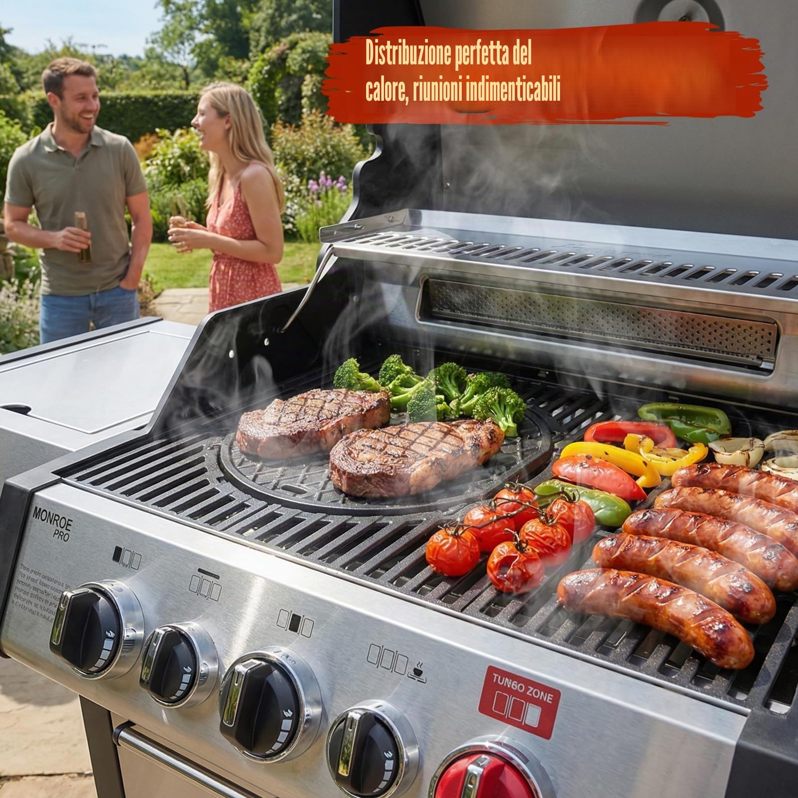 Denmay Piastra in ghisa per barbecue Weber Gourmet BBQ System, in ghisa di ricambio per Weber GS4 Spirit II 200/300, Griddle Plancha accessori per Genesis II E-310, LX S-440