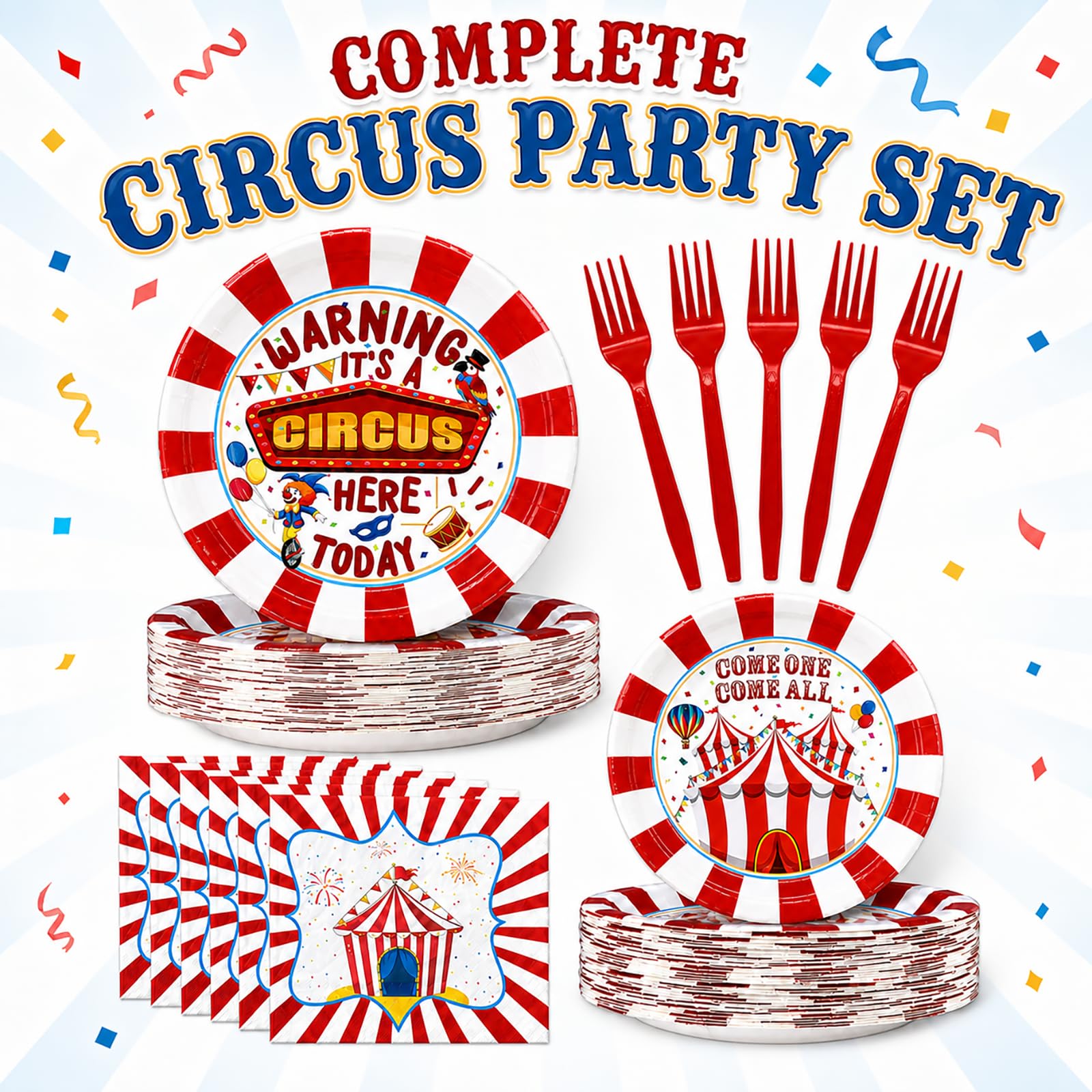 Kit de 40 recuerdos de fiesta, decoraciones de fiesta de cumpleaños (circo)