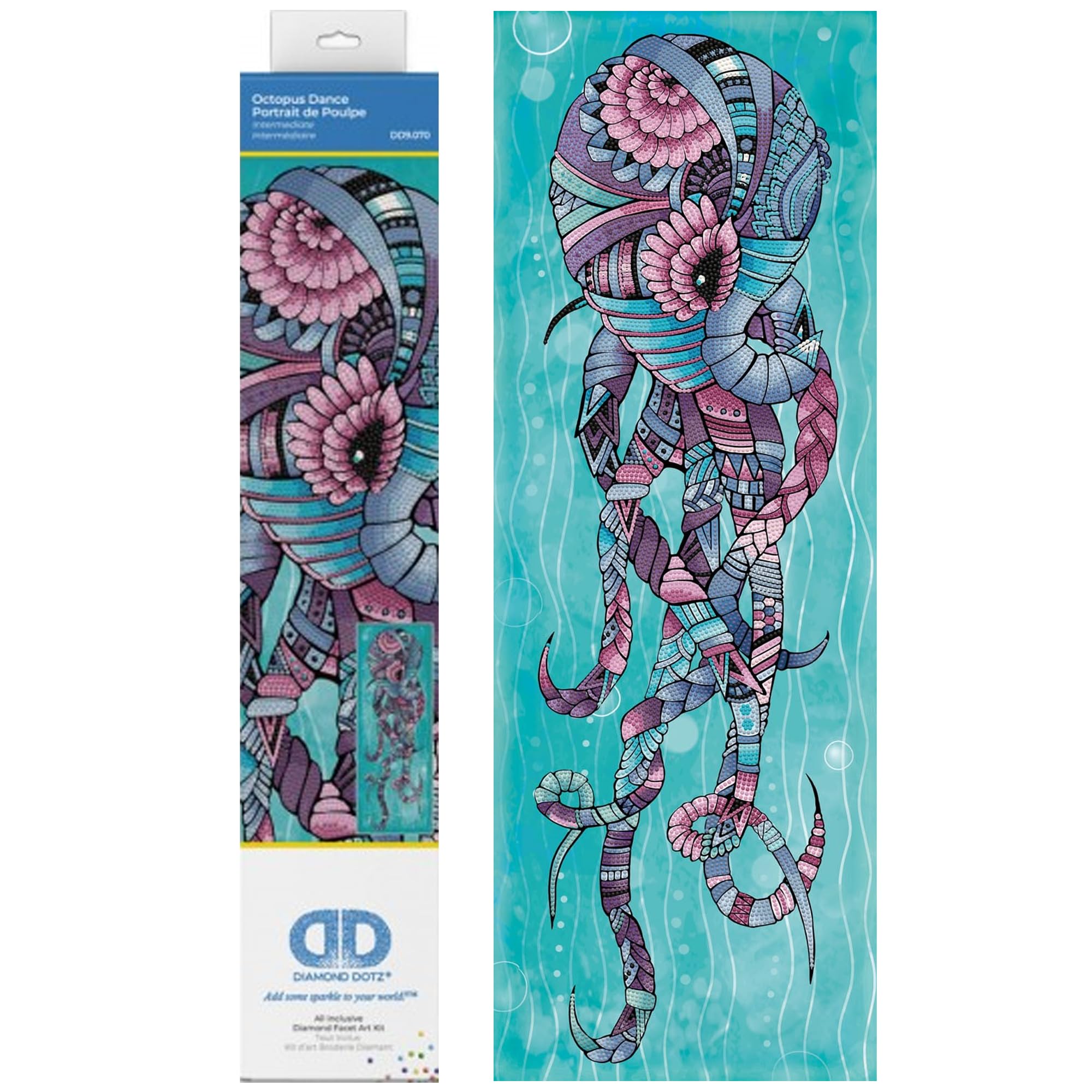 Diamond Dotz Diamond Painting Octopus Dancer 5D Diamond Animal Painting Complete Kit with Diamond Intermediate Level 75 x 27 cm