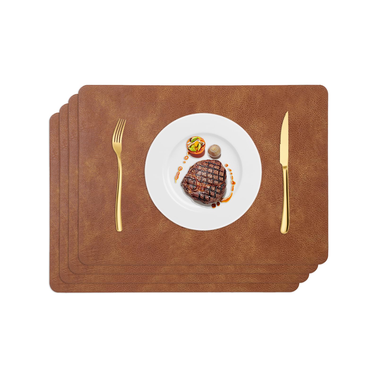 Set de table thermorésistant et antidérapant en simili cuir pour cuisine