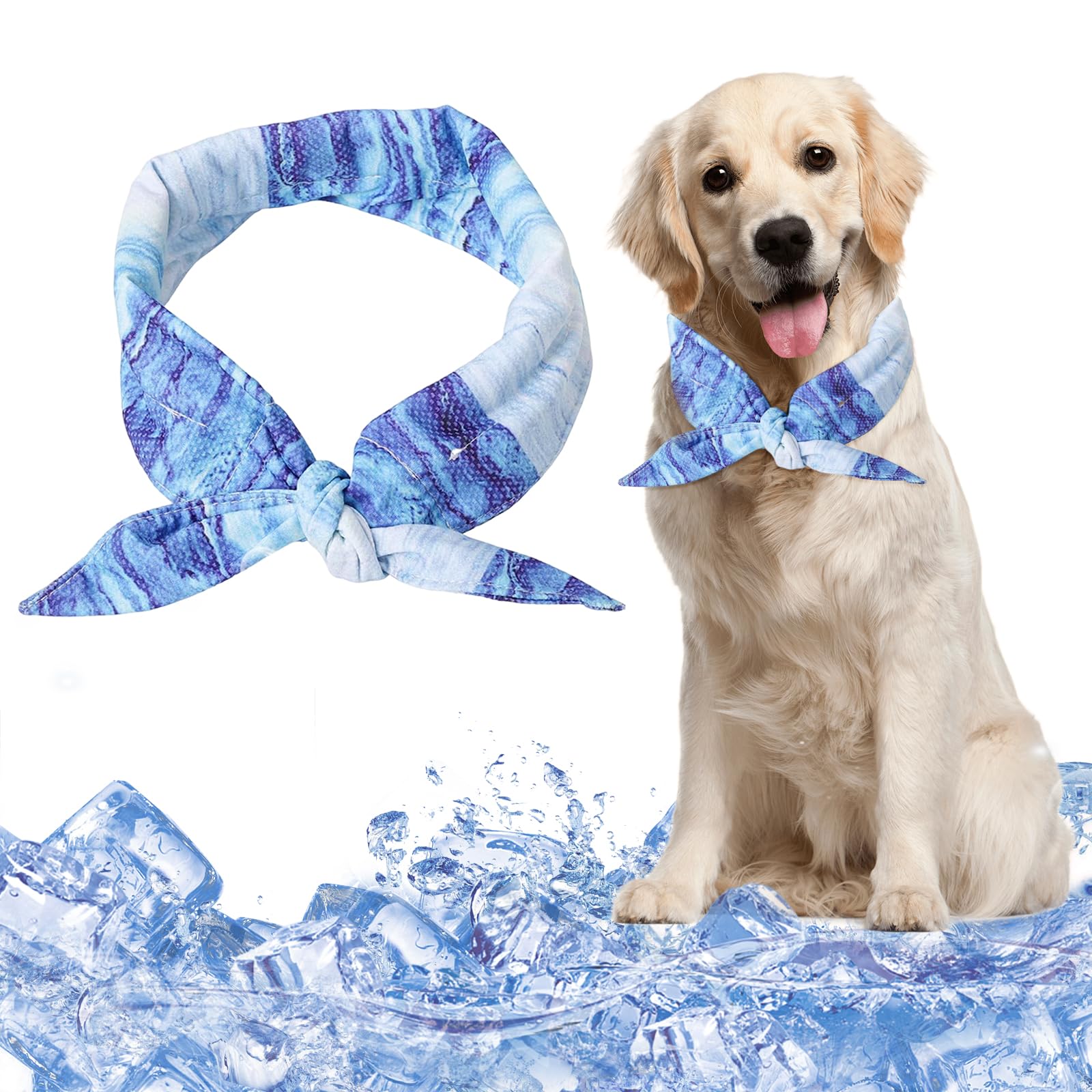 Collare di Raffreddamento per Cani, Sciarpa Rinfrescante Traspirante per Animali Domestici, Taglia M