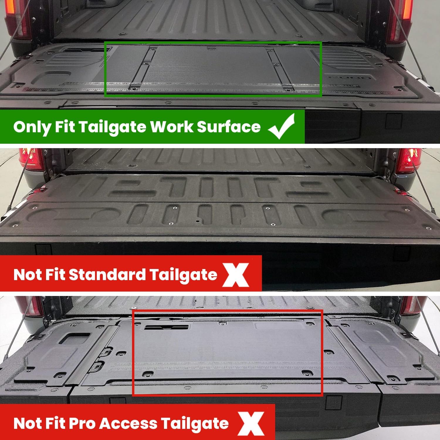 lasfit tailgate mat for ford f-150 (for tailgate work surface only) 2021-2026 truck tailgate cover all weather protector durable tpe tailgate liner -easy to clean 1) for f-150|15-26|tailgate mat w/ work surface