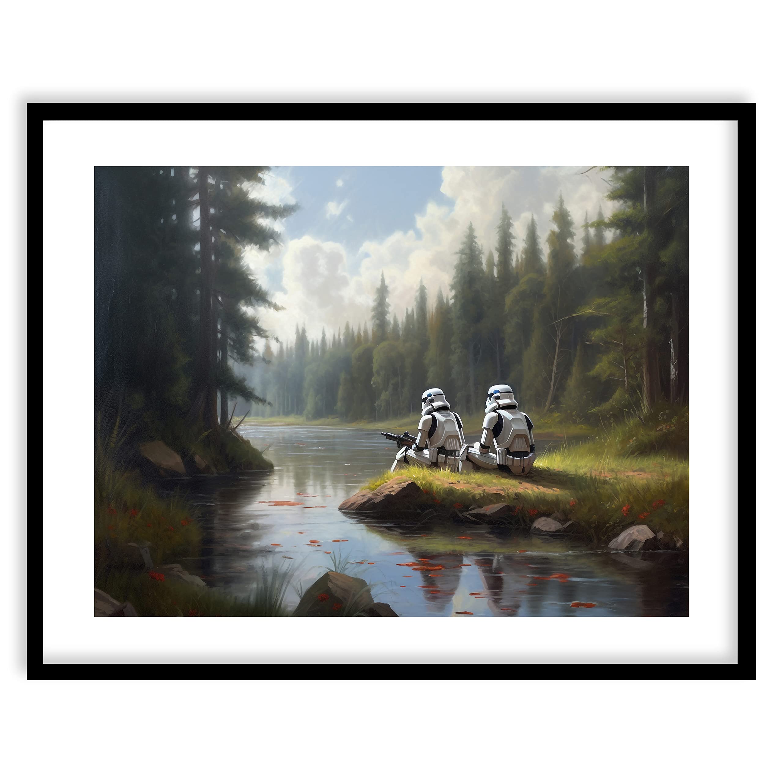 Star Wars Vintage Landscape Style Art Prints - Premium Giclee Fine Art Print - Aesthetic Darth Vader Boba