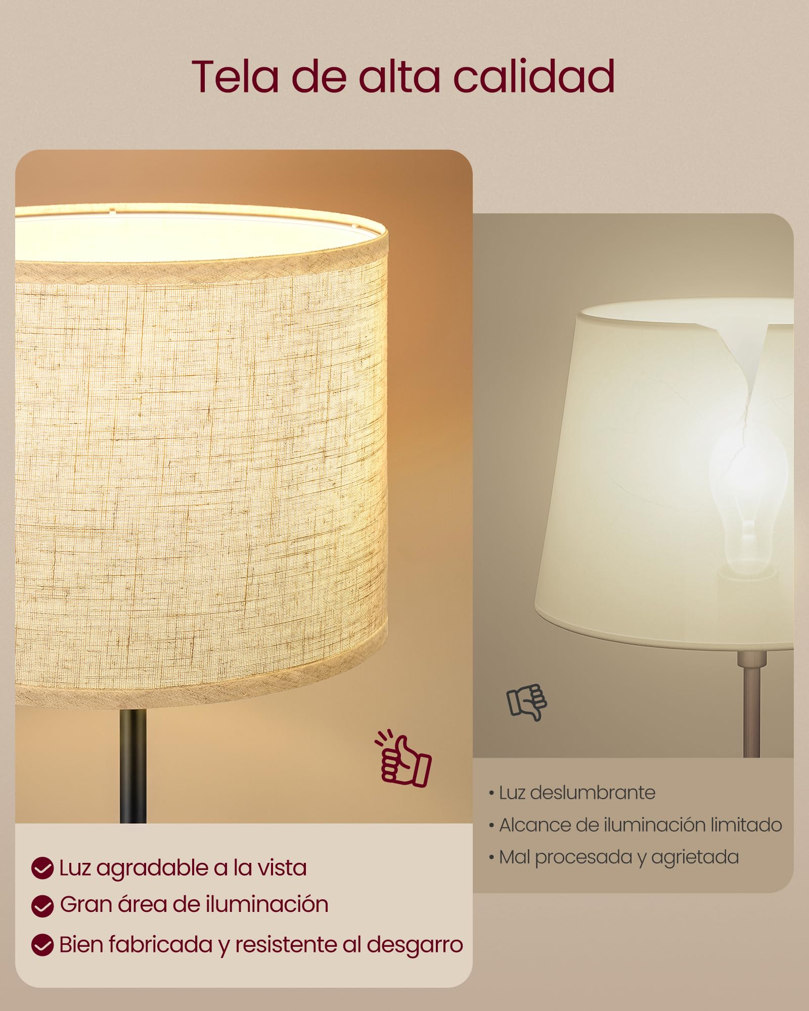 VASAGLE Lámpara de Pie, Lámpara de Lectura Regulable en Altura, 140-170 cm de Altura, Interruptor de Pedal, Pantalla de Tela, Casquillo E27, Negro Tinta LFL002BH02