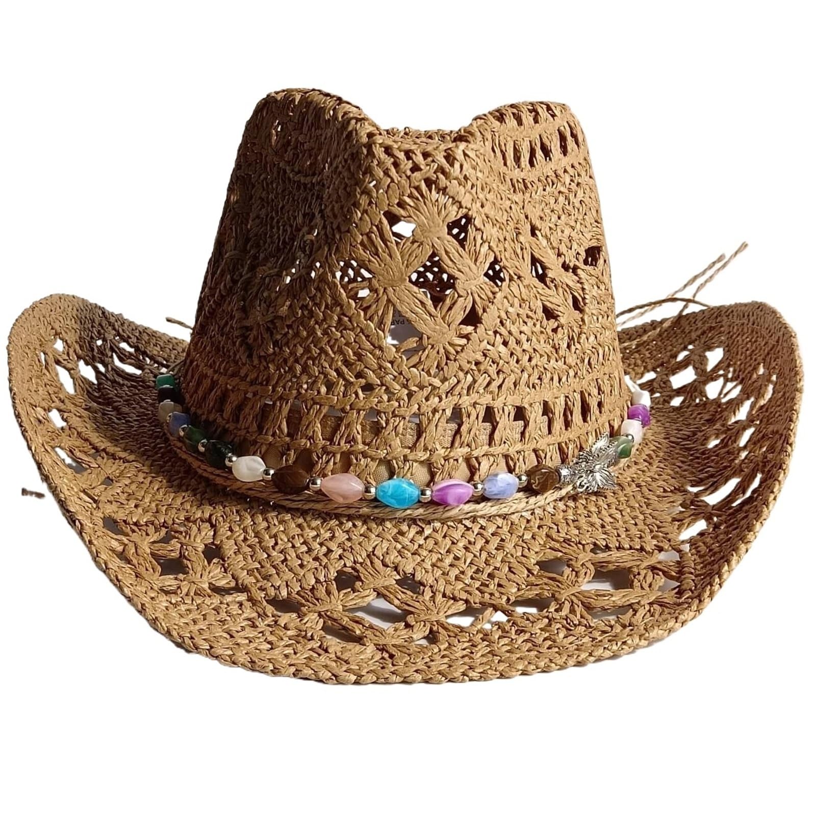 Jezioro niebieski letni kowbojski słomkowy kapelusz bohema Out Western szerokie rondo kapelusz przeciwsłoneczny unisex plaża outdoorowa oddychająca czapka