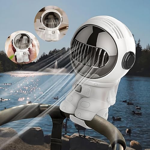 RUIOMII Ventilador de cochecito con clip para ventilador de bebé, ventilador de batería de 4000 mAh para cochecito, ventiladores de mesa, ventilador