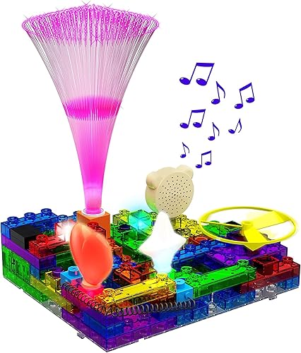 Miniatura 4 de E-BLOX Construye tu propio kit de radio FM LED brillante, 395 divertidos proyectos de ciencia eléctrica STEM, juego de juguetes de circuito de