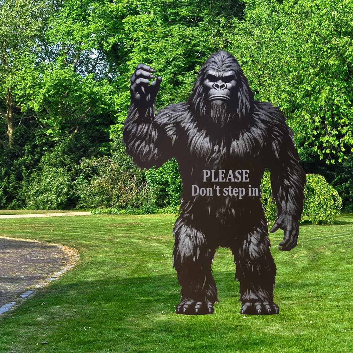 Jiasku 3.3ft Personalized Bigfoot Statue Metal Yard Display
