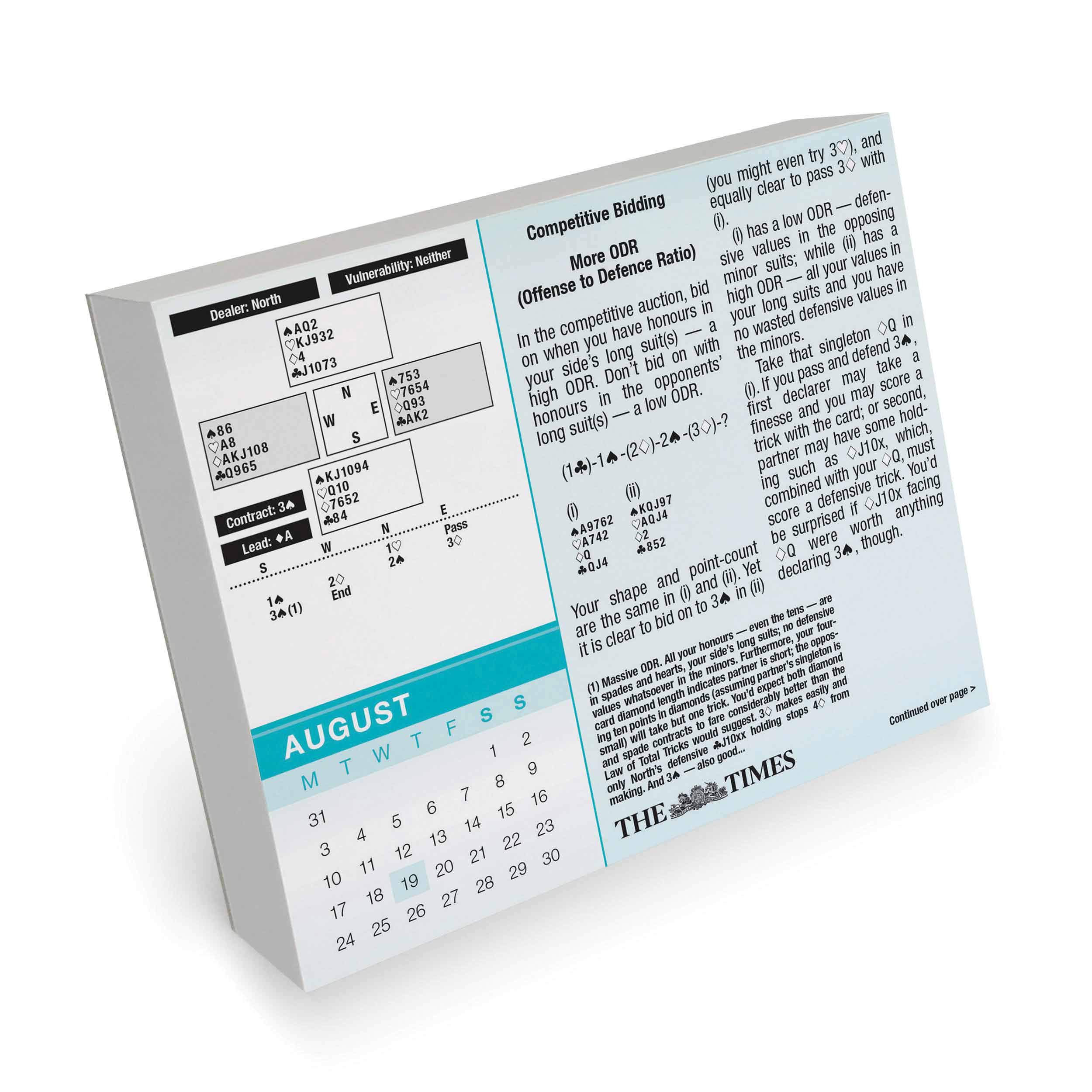 The Times Bridge Box Calendar 2020 – Tageskalender Mit über 300 Bridge-Rätseln