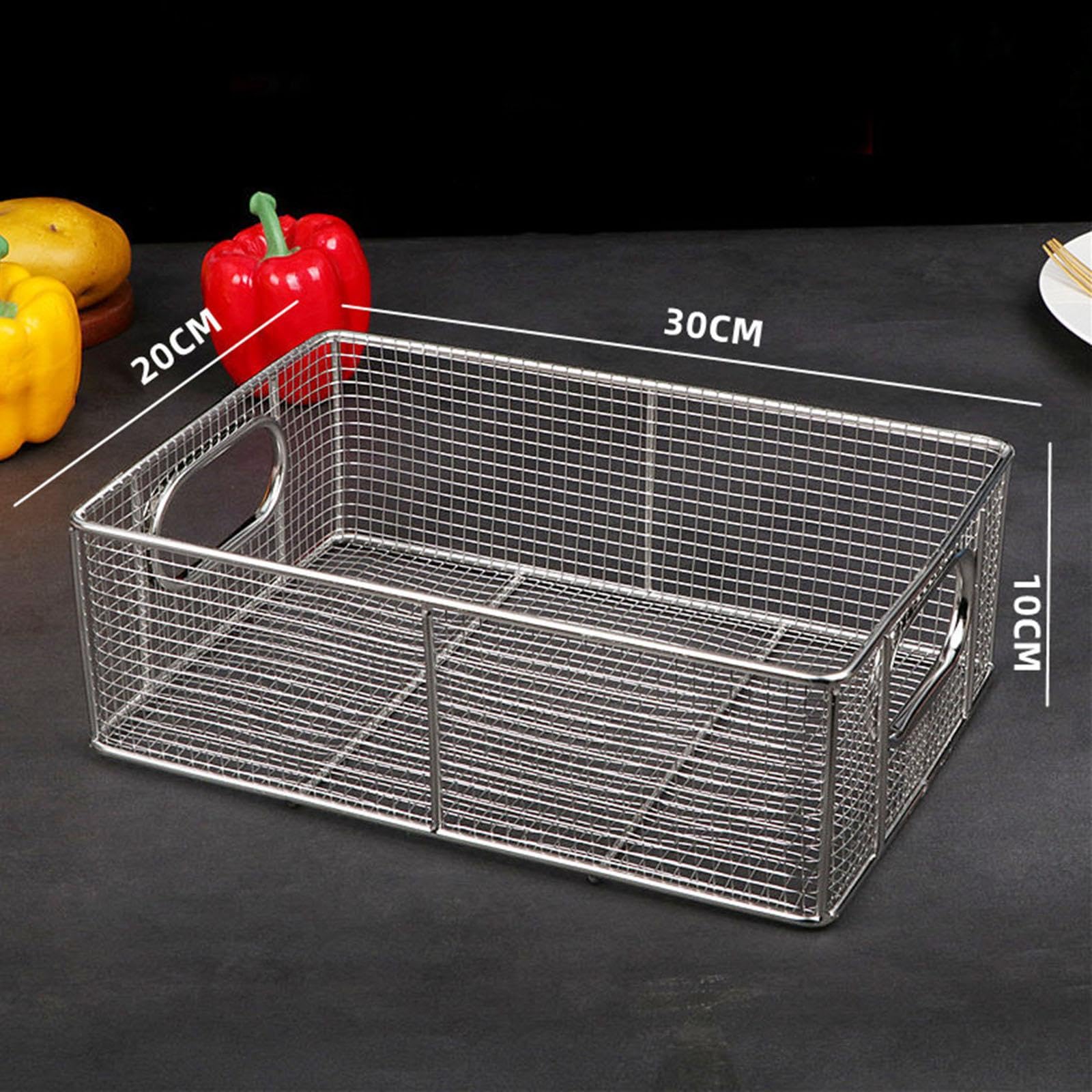 per friggitrice, scolapasta da cucina, rettangolare, per friggere e servire alimenti per cucine commerciali, 30x20x10 Centimetri