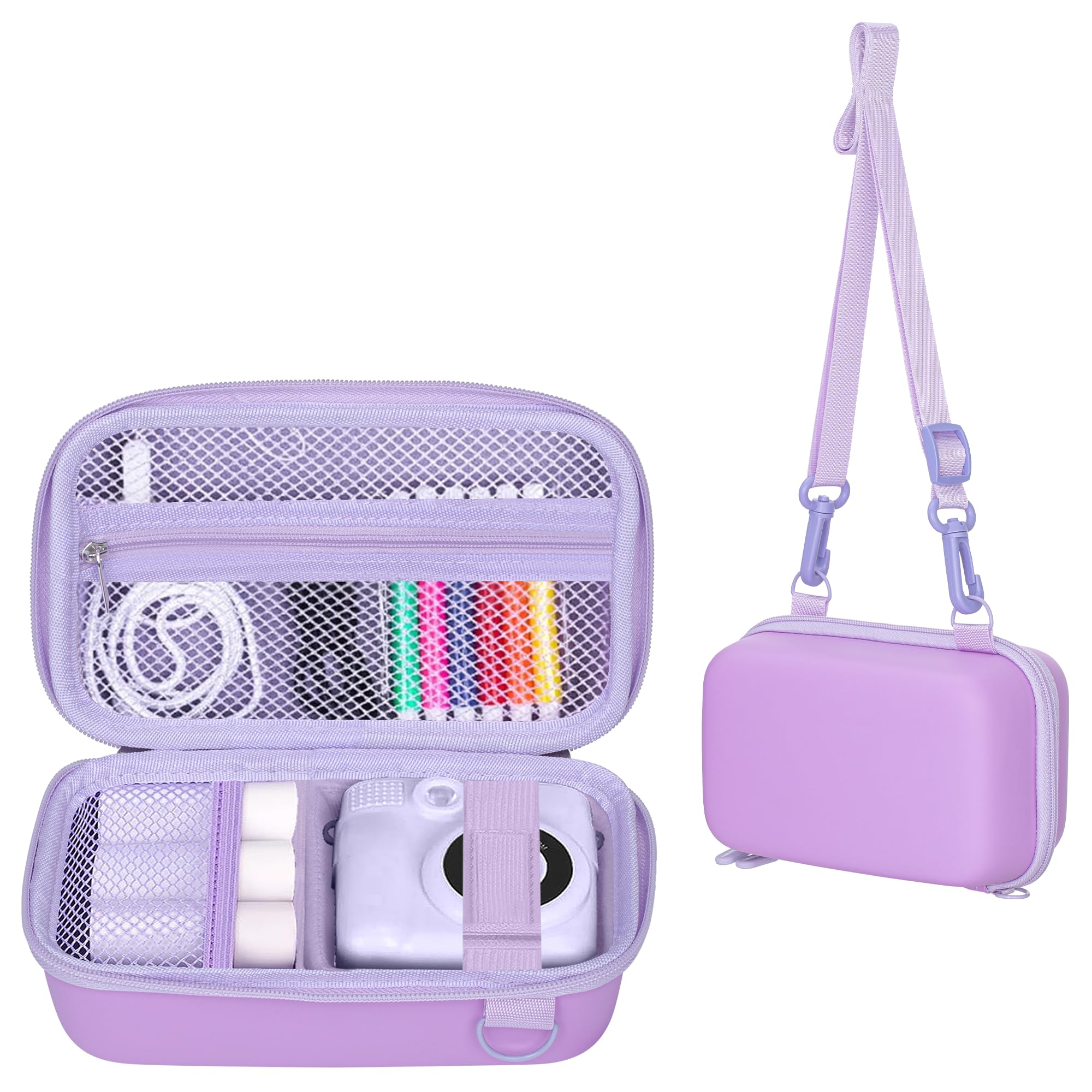 Leayjeen Custodia per Macchina Fotografica Istantanea per Bambini, Compatibile con CAMCLID/TIATUA/Gofunly/uleway e Carta da Stampa, Compleanno per bambini (solo custodia) Viola